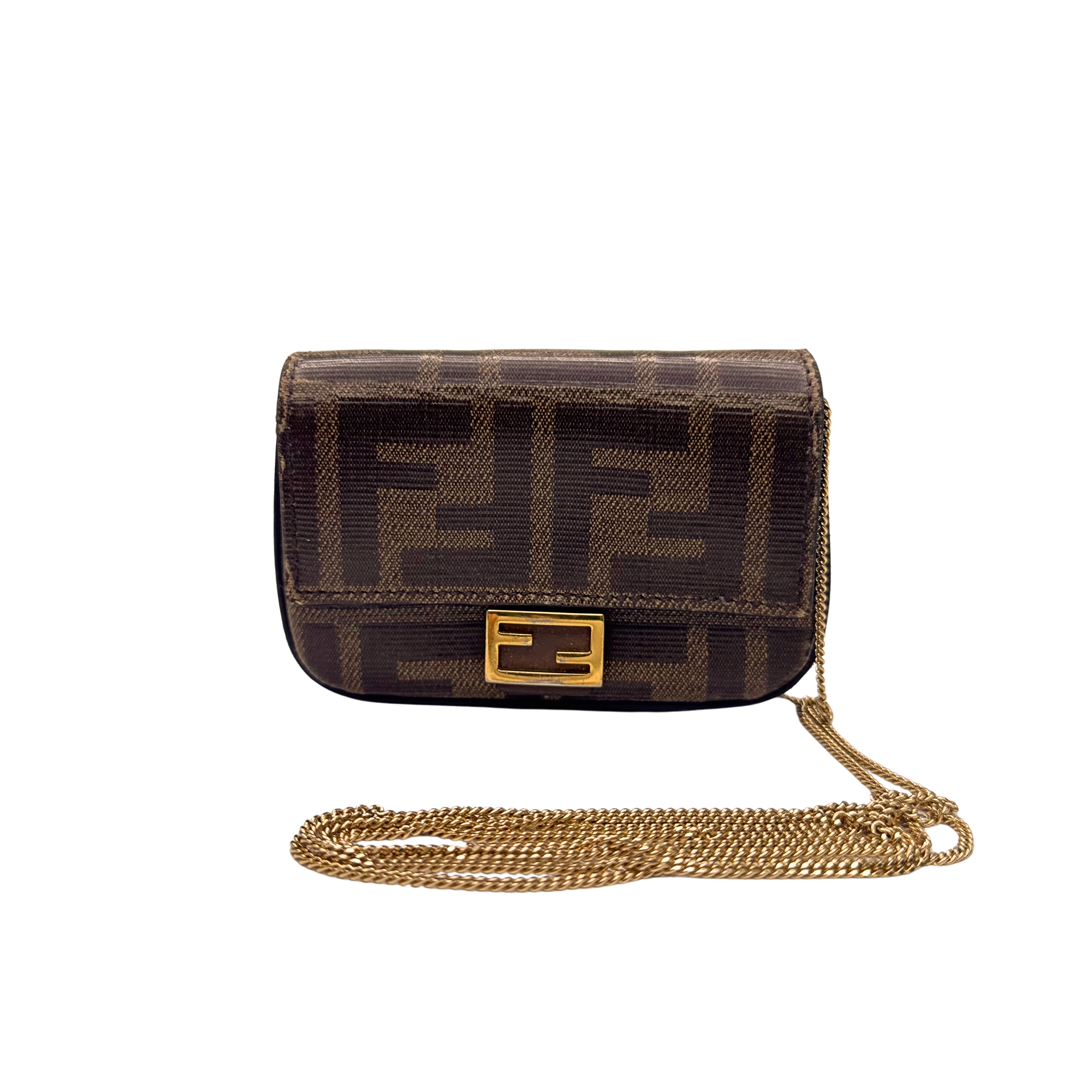 Fendi Nano Baguette Crossbody Bag Brown