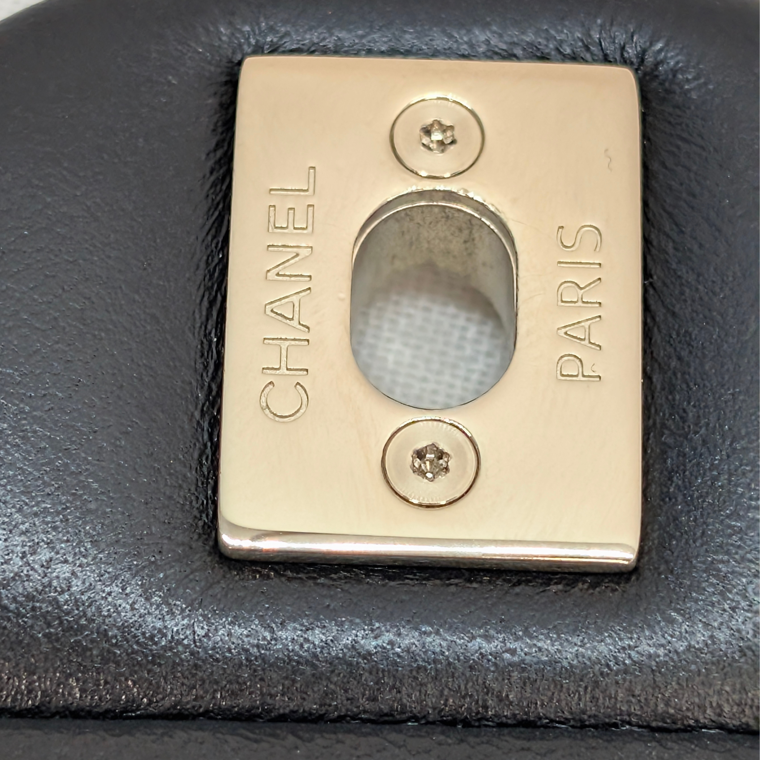 Chanel Classic Flap Mini Square Black Lambskin GHW Microchipped