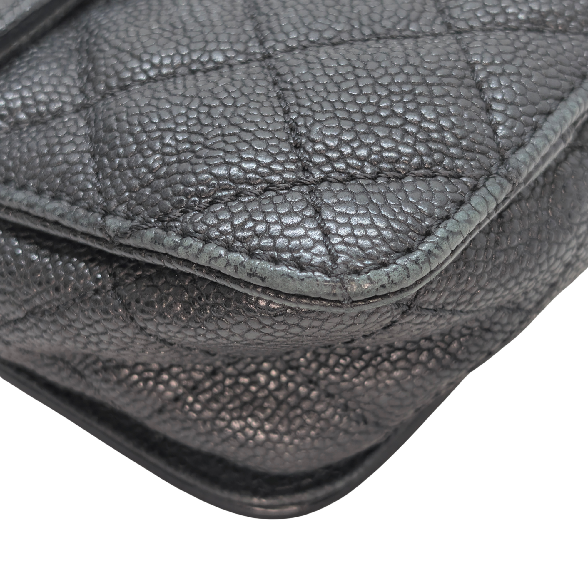 Chanel Mademoiselle 2.55 Cavier Leather Lock Flap Bag Black