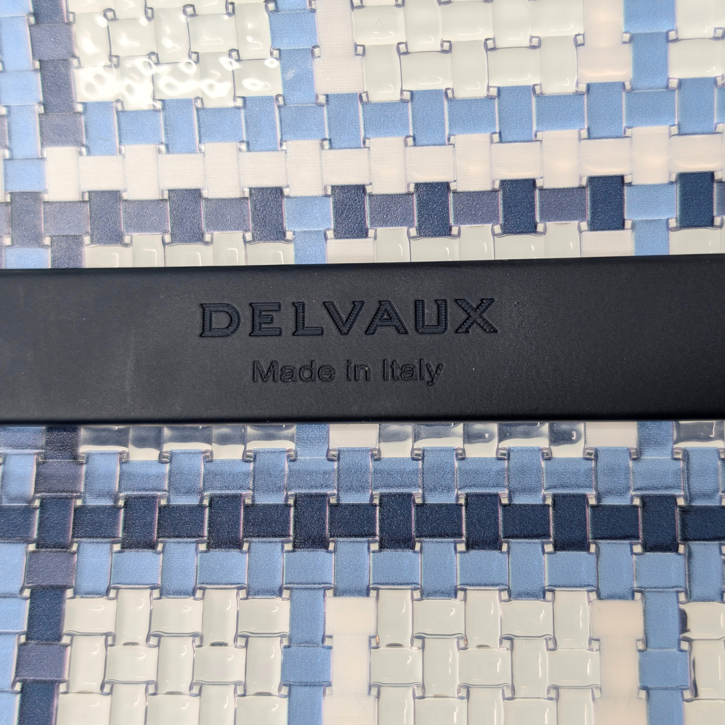 Delvaux Vinyl Gingham The Dreamer MM Brillant Satchel Bag Navy