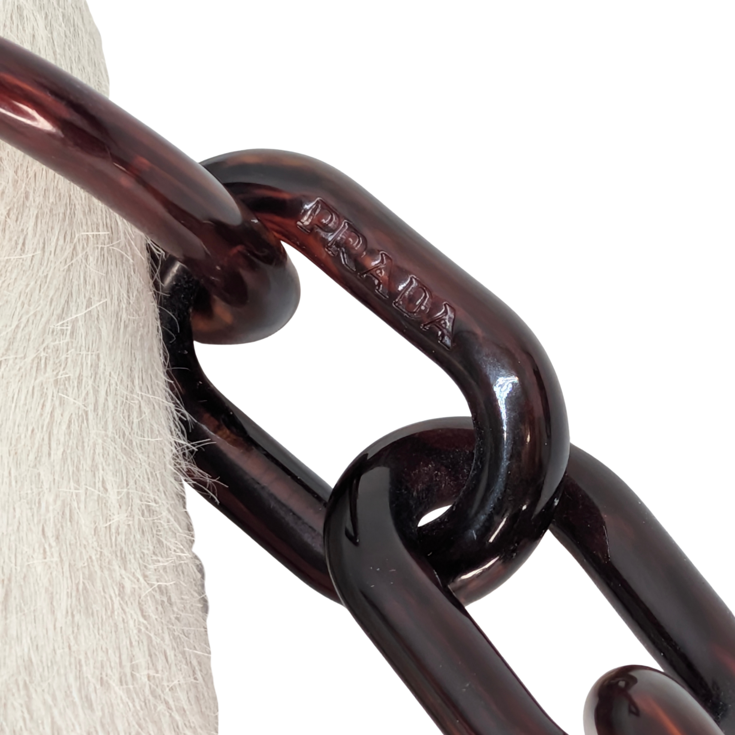 Prada Vintage Calfhair Shoulder Bag White