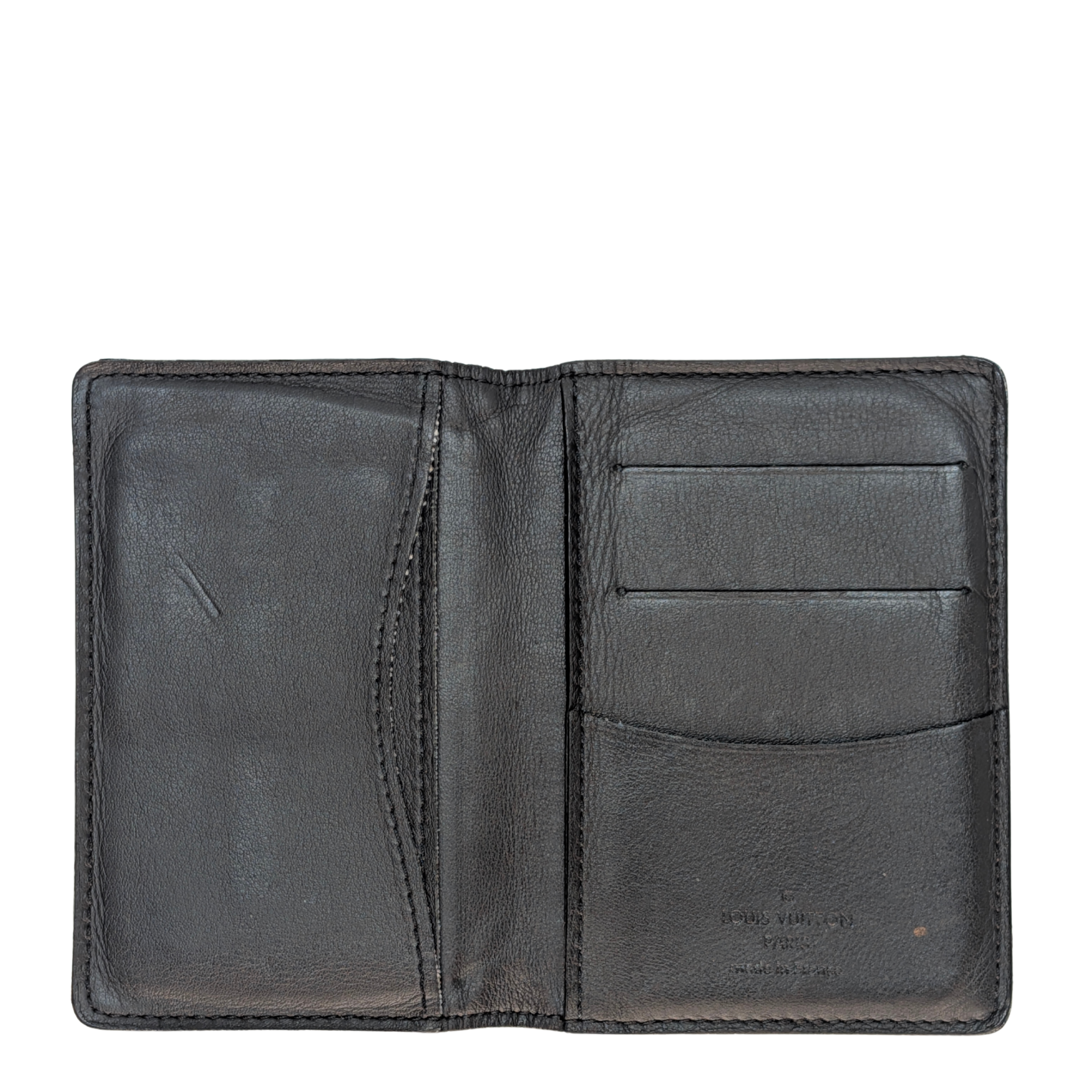 Louis Vuitton Damier Leather Pocket Organiser Wallet Black