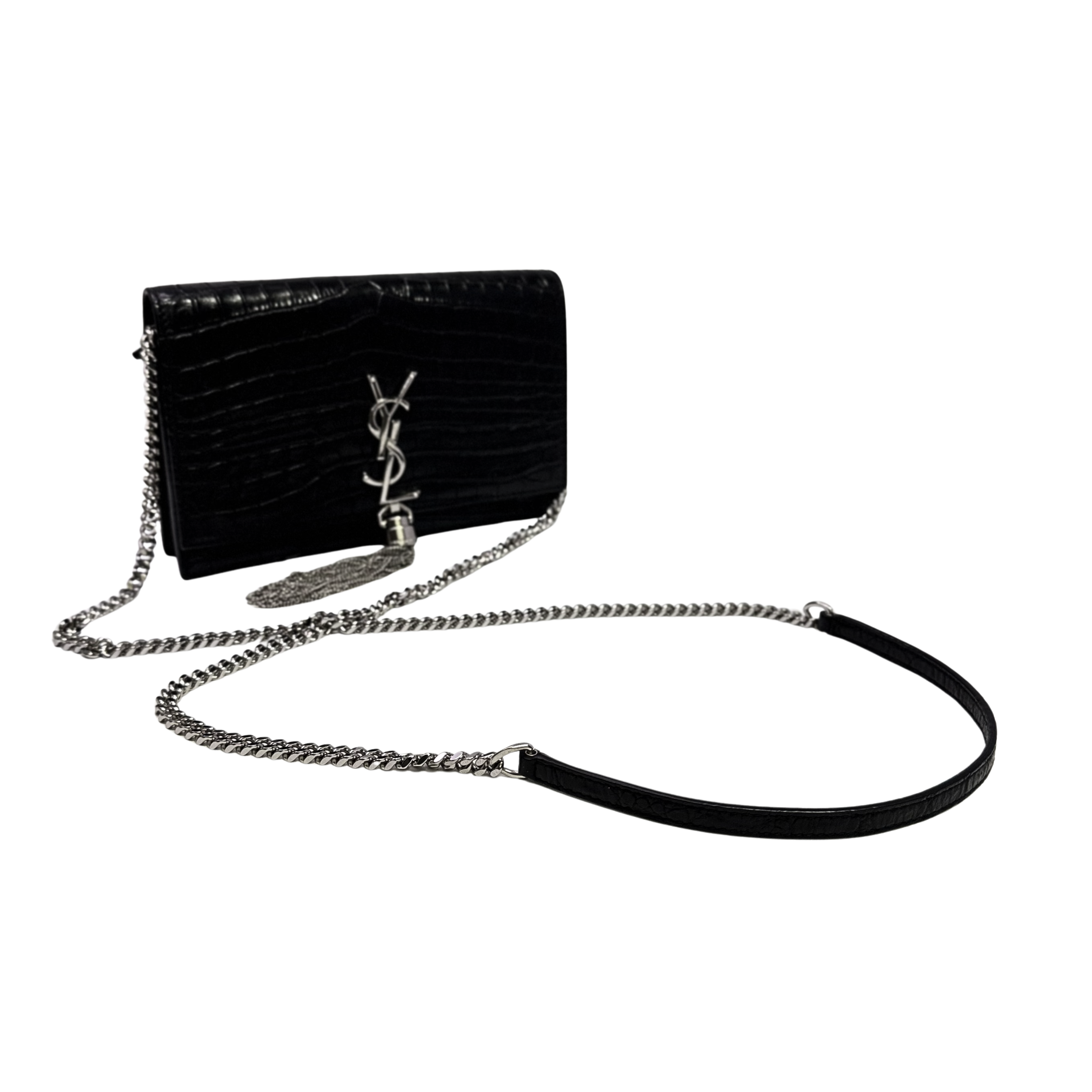 Saint Laurent Kate Shoulder Bag Leather Black