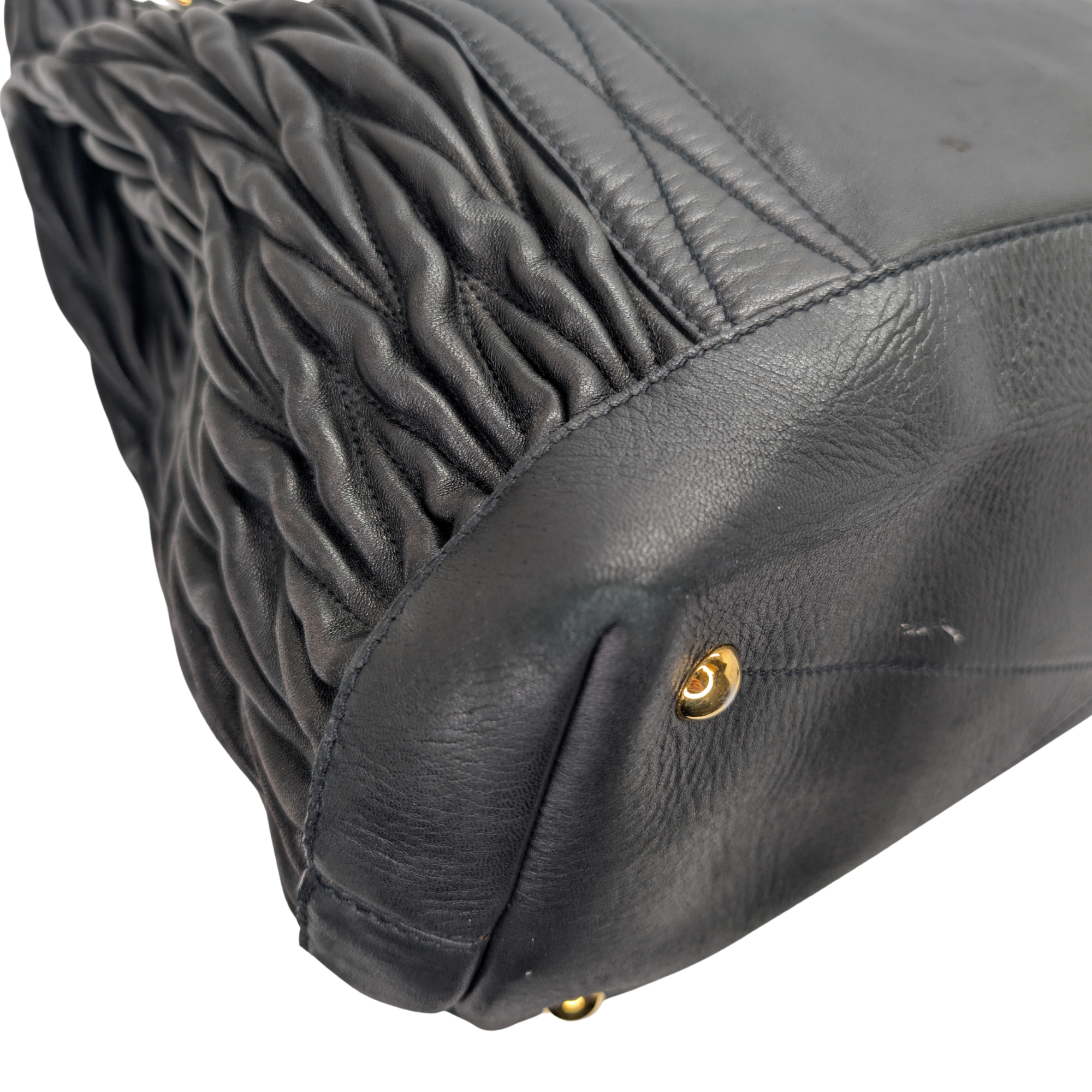 Miu Miu Matelasse Tote Bag Black - Lost Designer