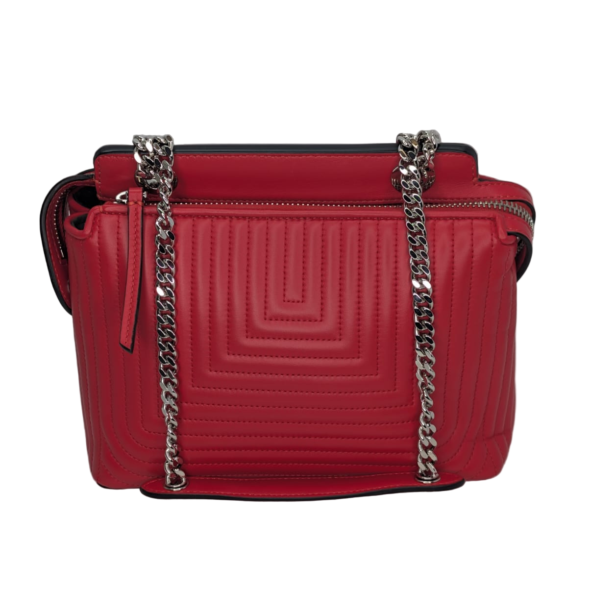 Fendi Dotcom Quilted Crossbody Bag Leather Red