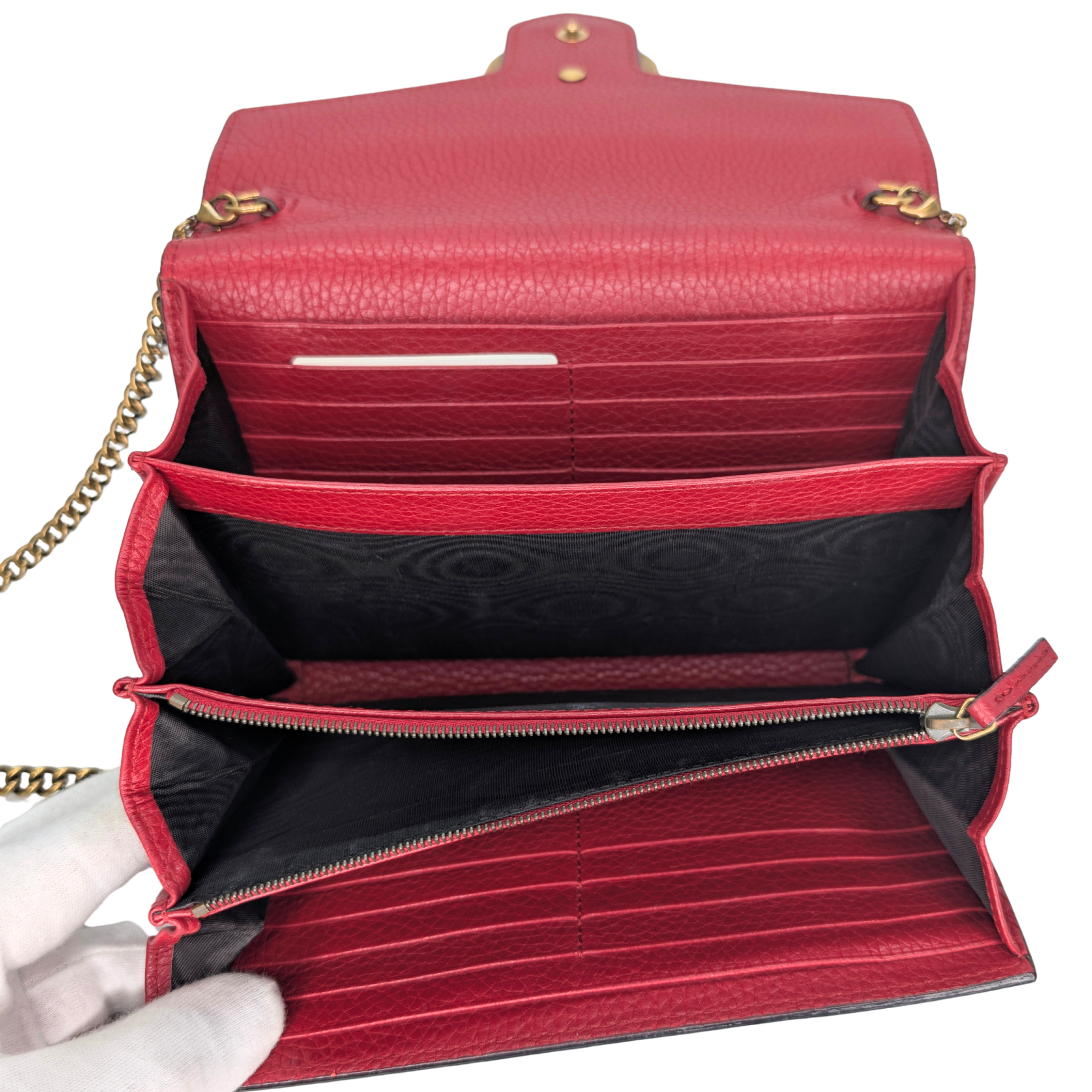 Gucci GG Marmont Wallet On Chain Red