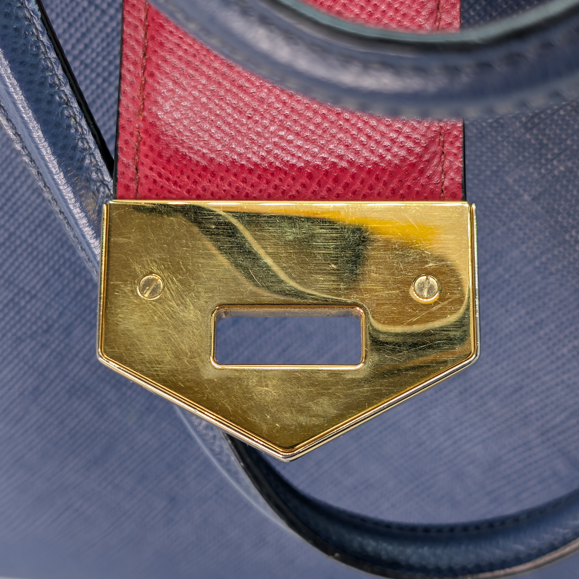 Prada Saffiano Cuir Tote Bag Navy Blue