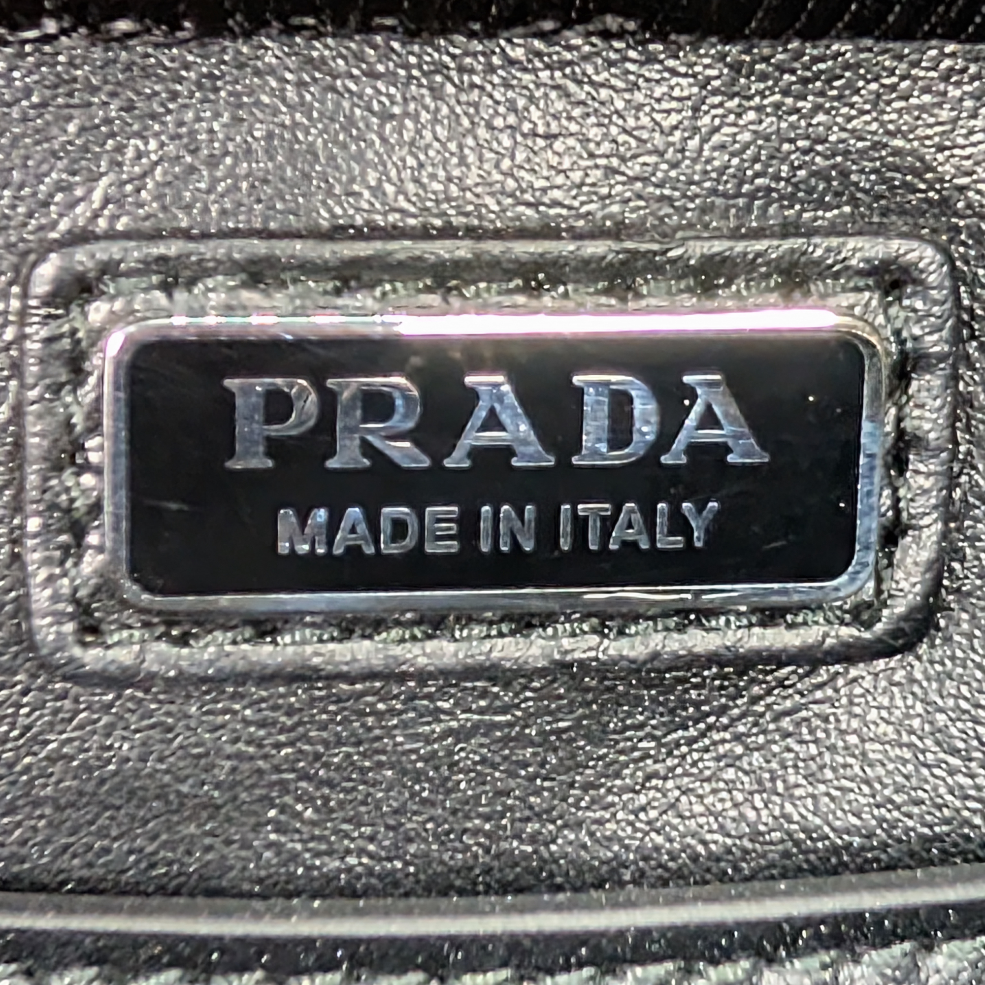Prada Brique Crossbody Bag Leather Black
