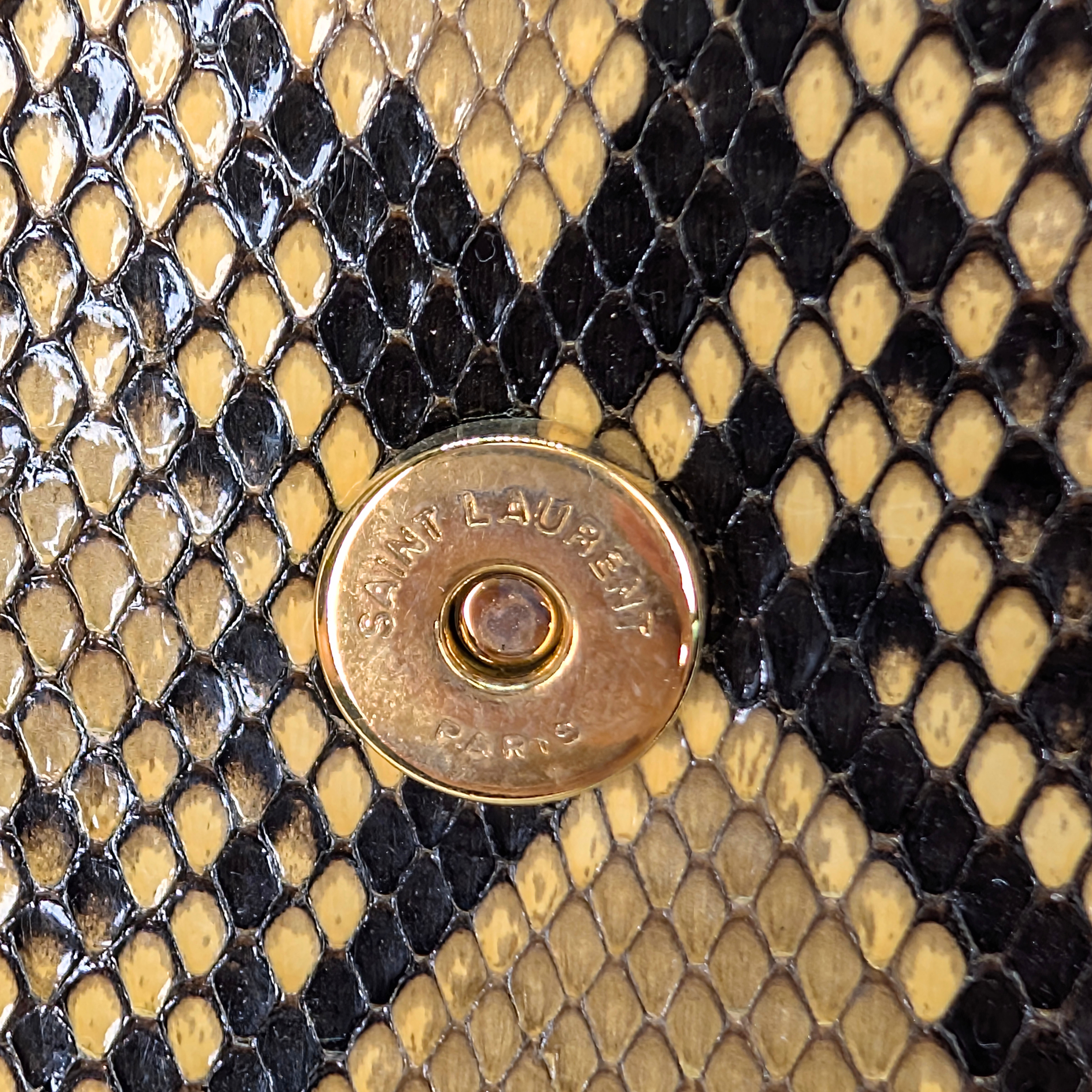 Saint Laurent Kaia Neutral Python Small Bag