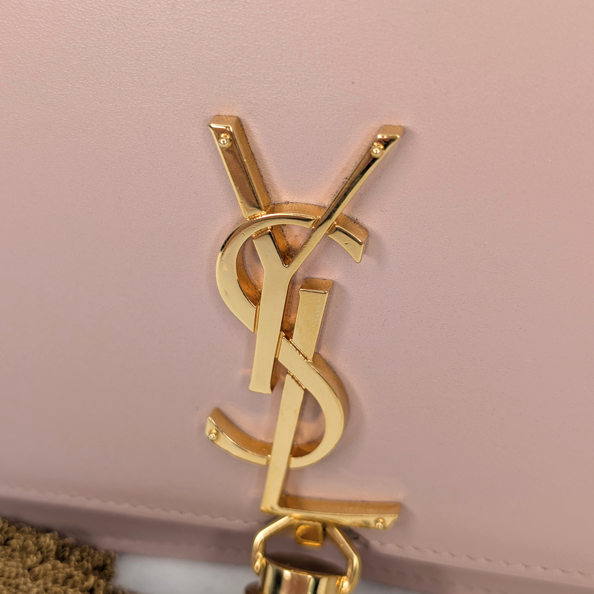 Saint Laurent Kate Tassel Wallet on Chain Pale Pink