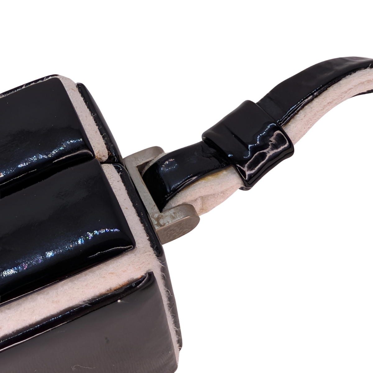 Chanel CC Small Box Clutch Patent Leather Black