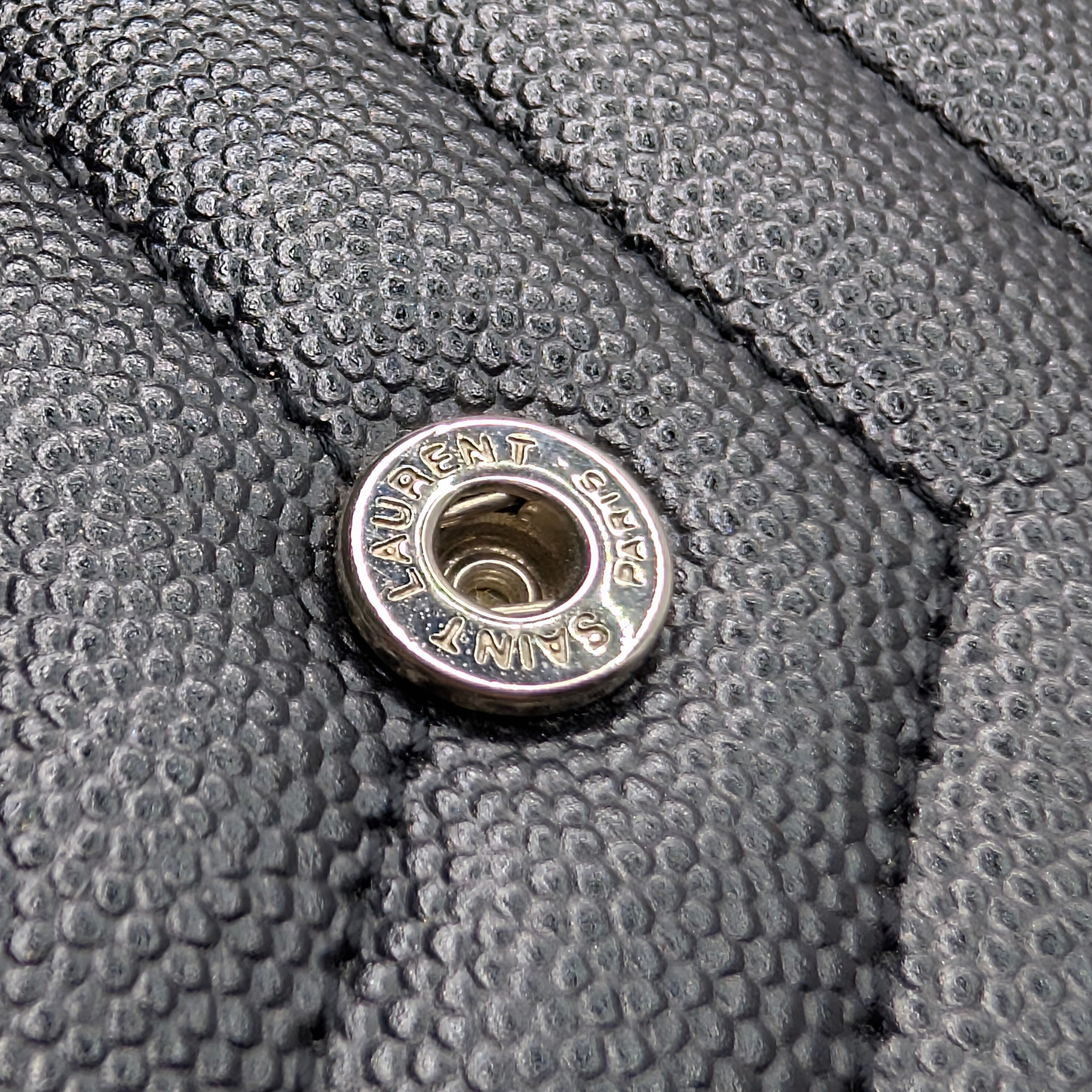 Yves Saint Laurent Cassandra Envelope Wallet on Chain Black