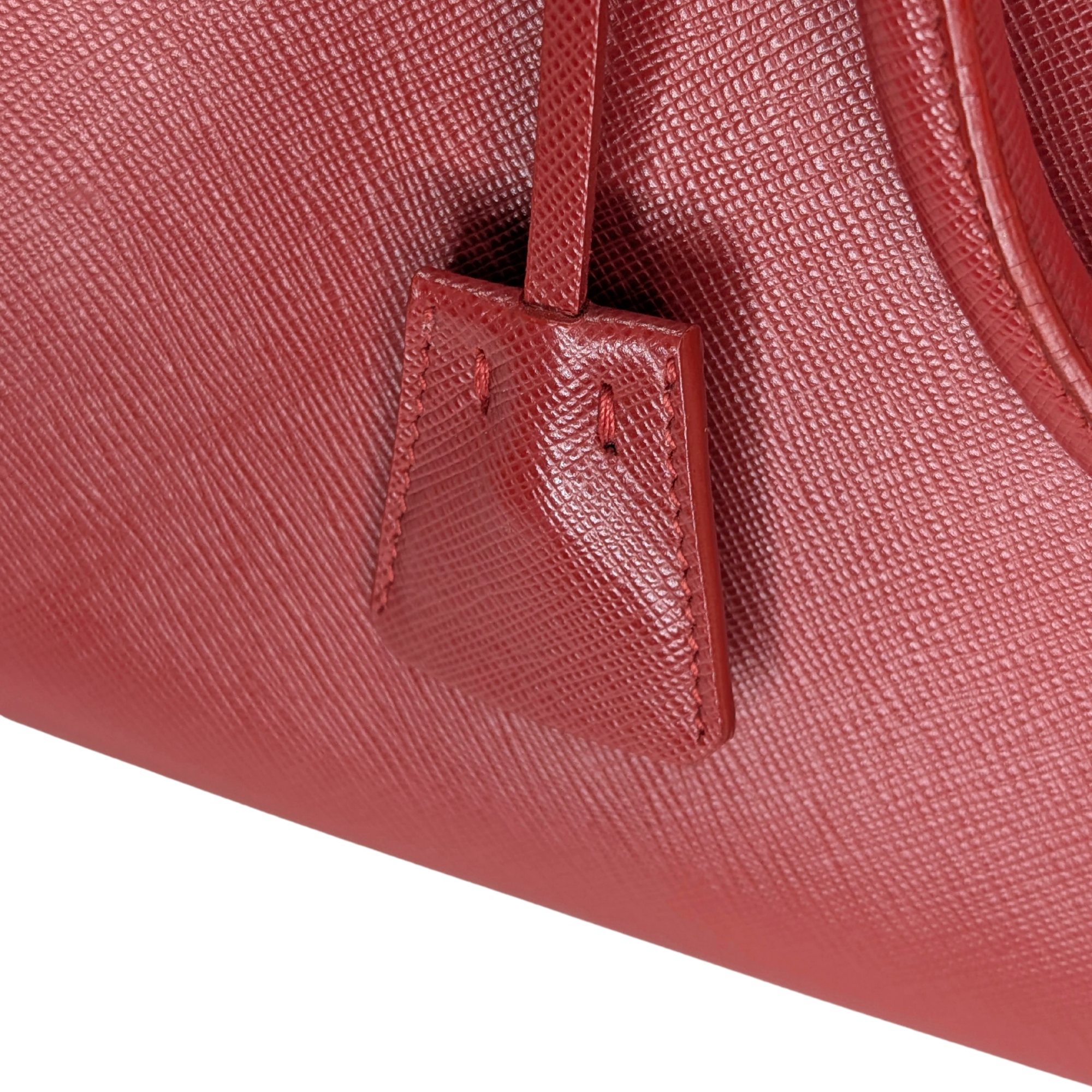 Prada Lux Open Saffiano Tote Bag Red