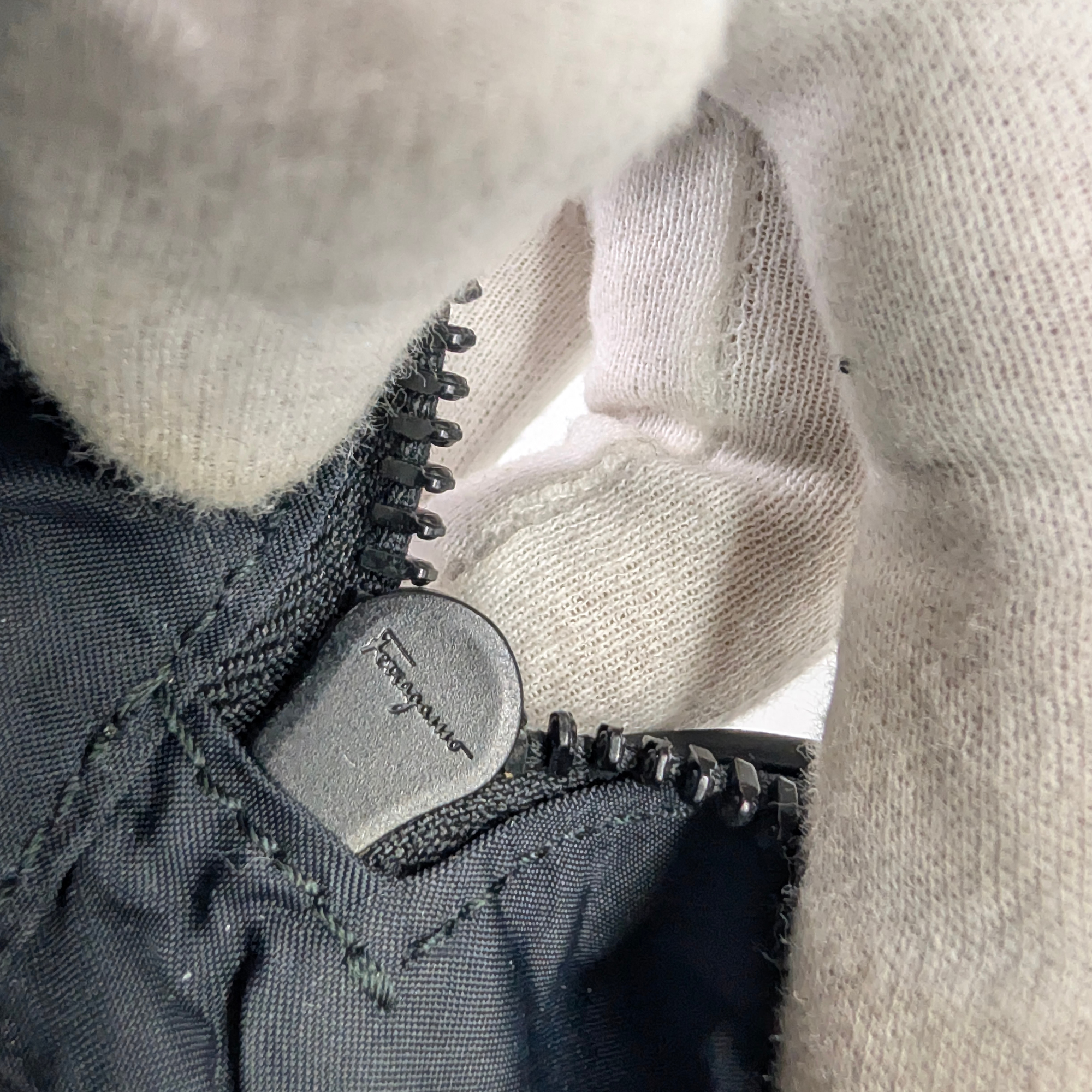 Salvatore Ferragamo Vitello Leather Crossbody Bag Black