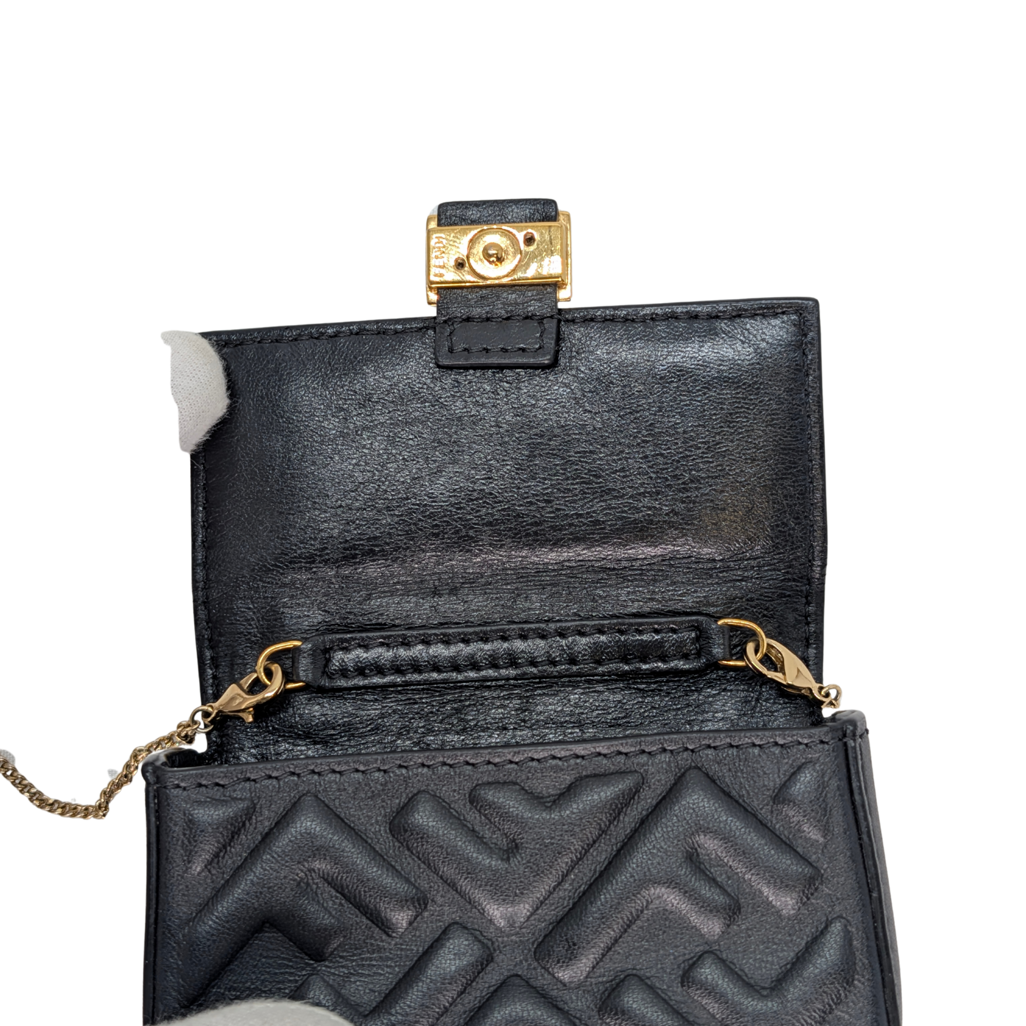 Fendi Nano Baguette Charm Bag Black