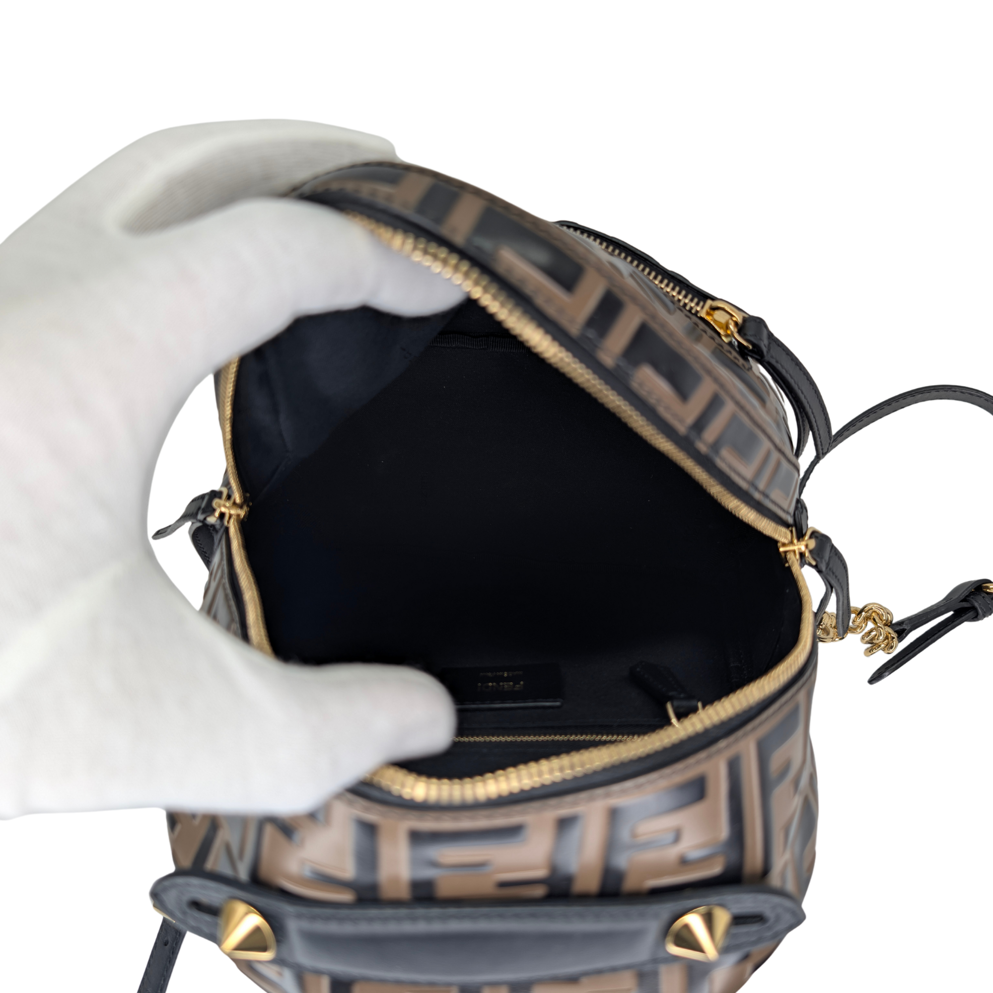 Fendi Zucca Pattern Mini FF Backpack Brown