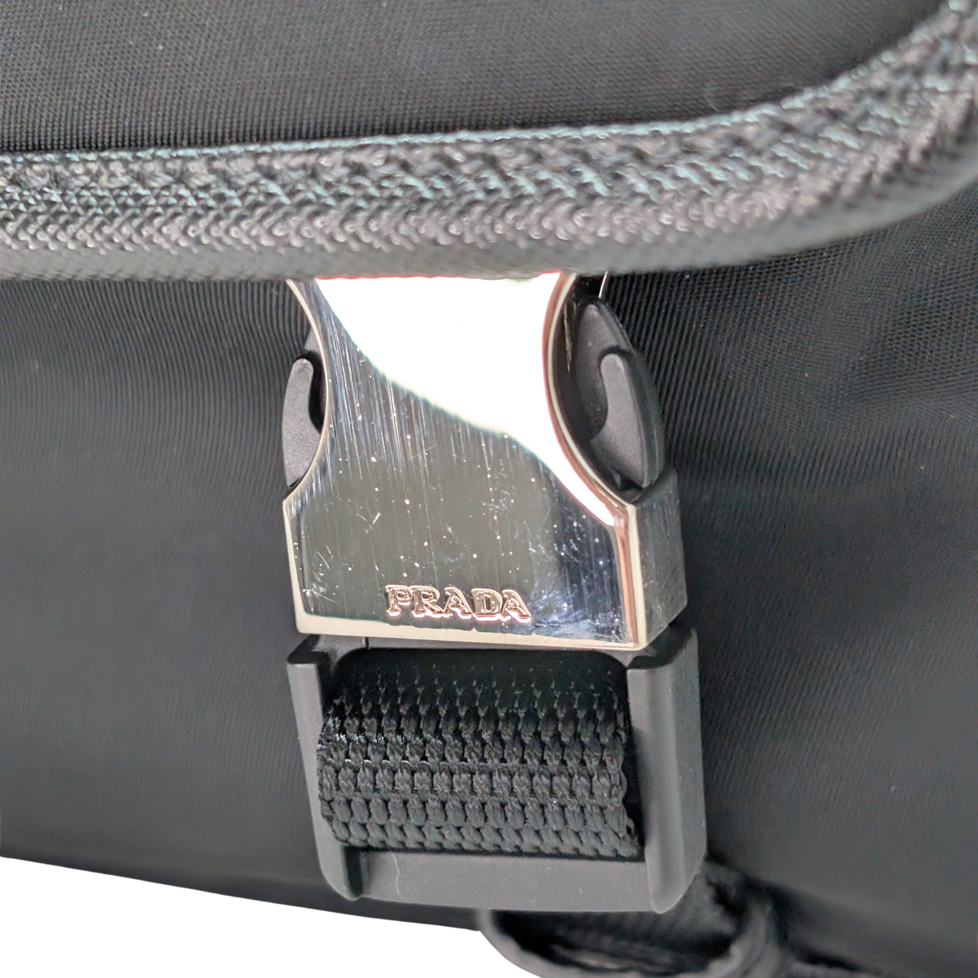 Prada Re-Nylon and Saffiano Leather Shoulder Bag Black