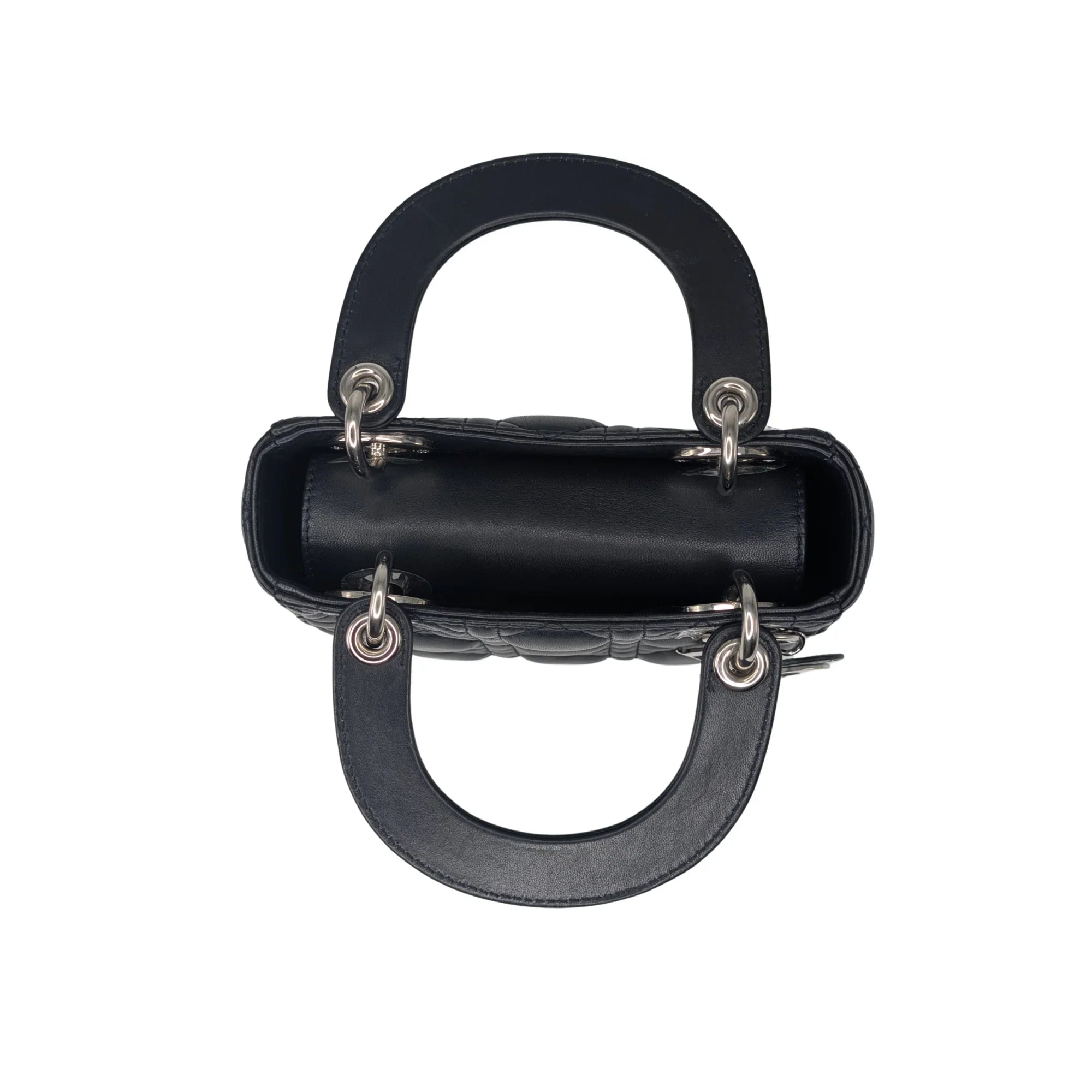 Christian Dior Lady Dior Cannage Mini Handbag Black - Lost Designer