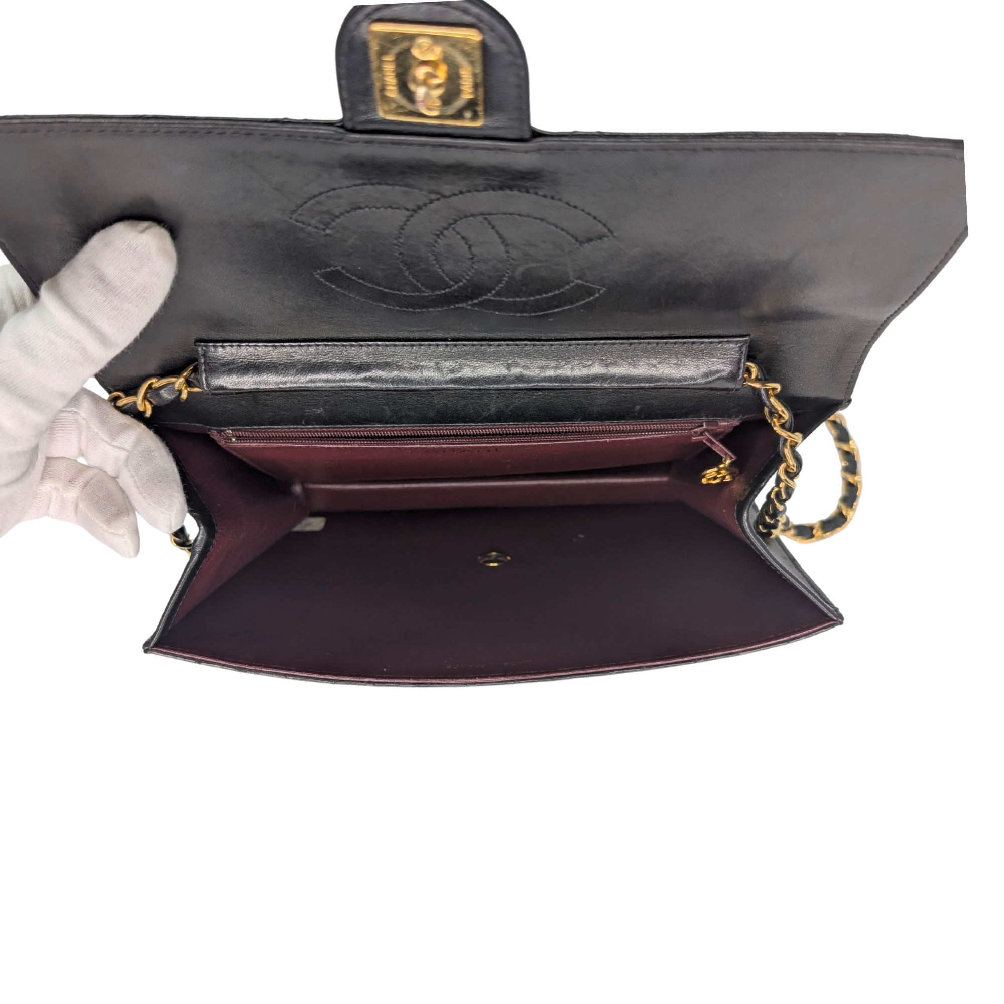 Chanel Quilted Single Flap Timeless/Classique Shoulder Bag Black