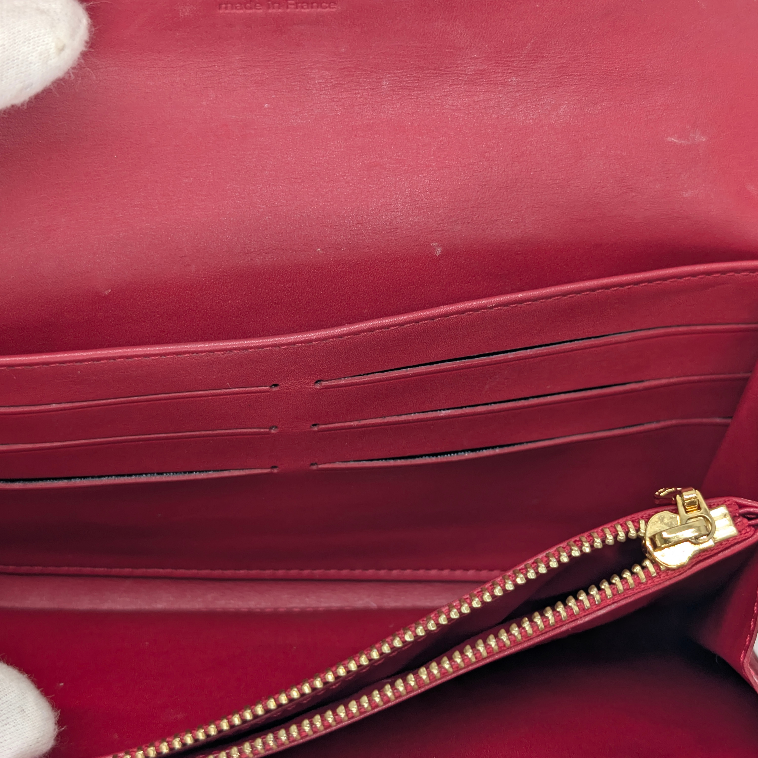 Louis Vuitton Sarah Long Wallet Vernis Leather Patent Red