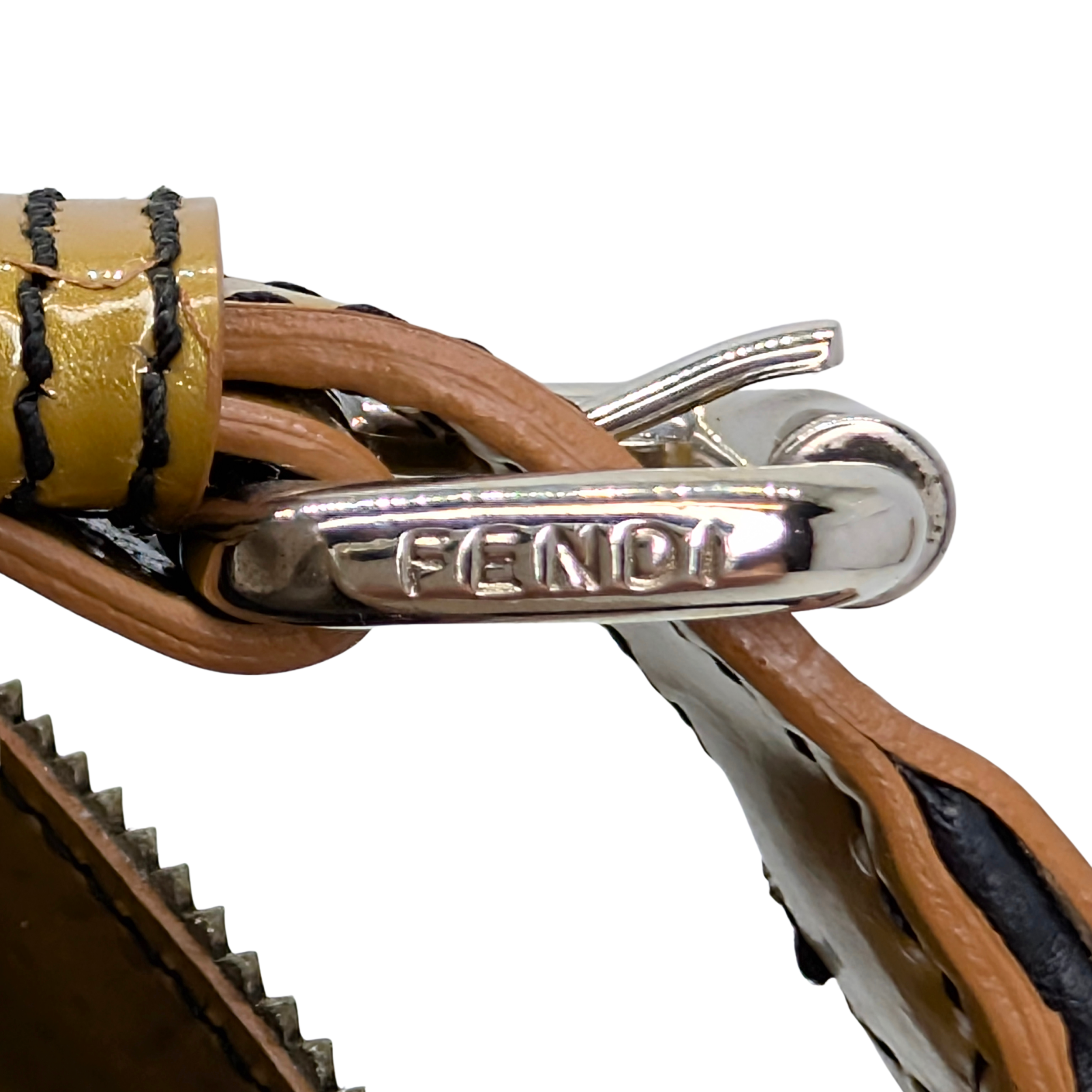 Fendi Perforated Patent Leather De Jour Tote Bag Gold