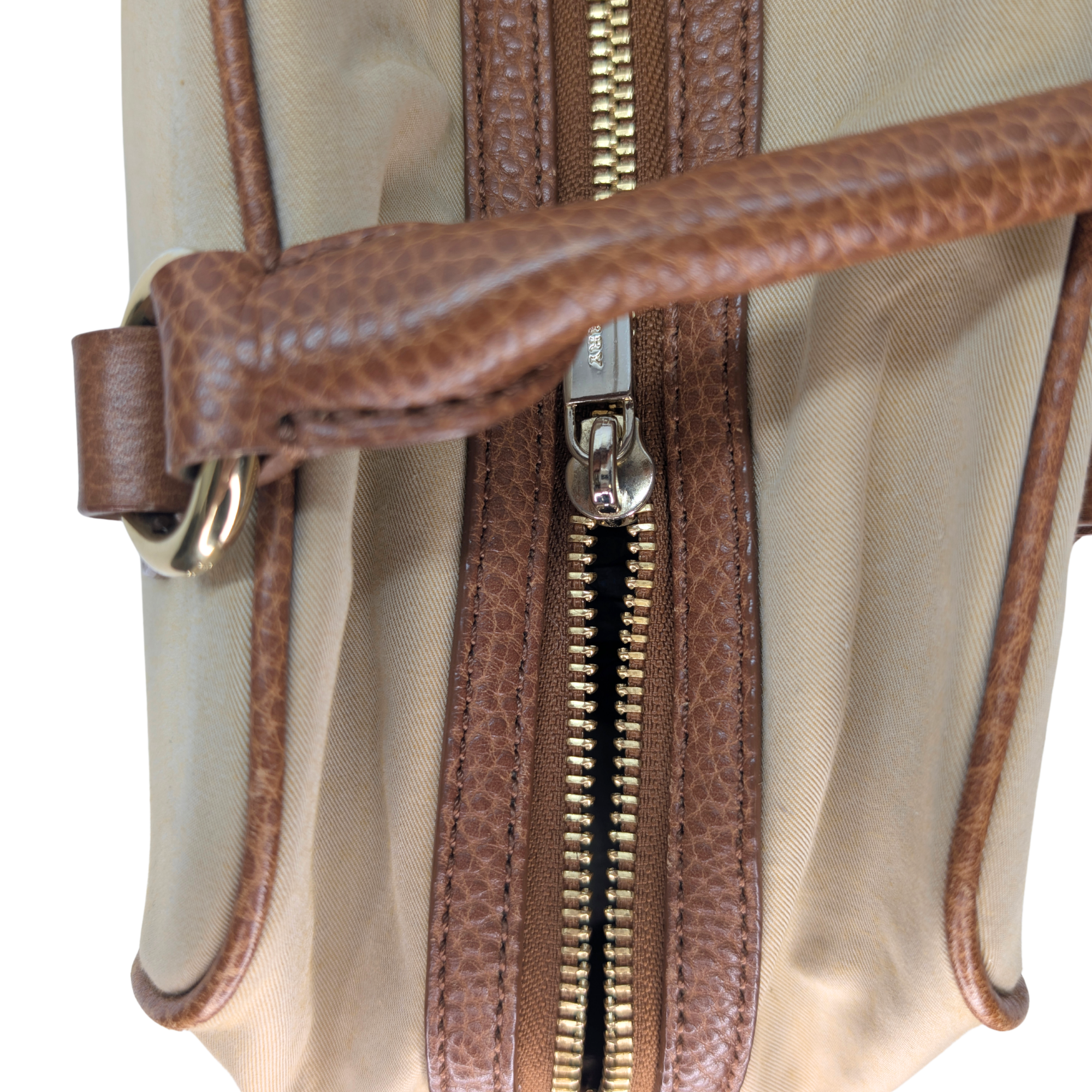 Burberry Embroidered Canvas X Leather Bowling Shoulder Bag