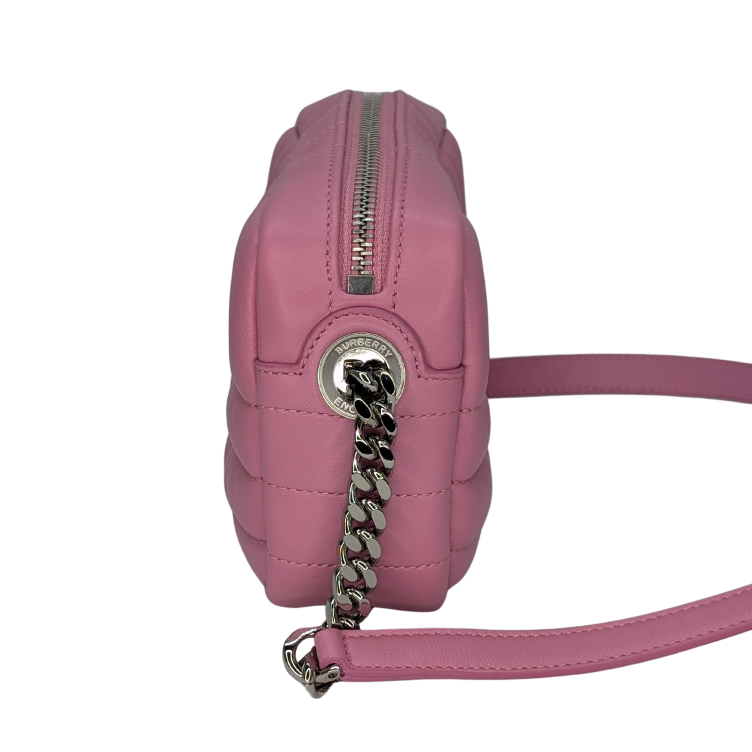 Burberry TB Mini Quilted Lambskin Lola Camera Bag Pink