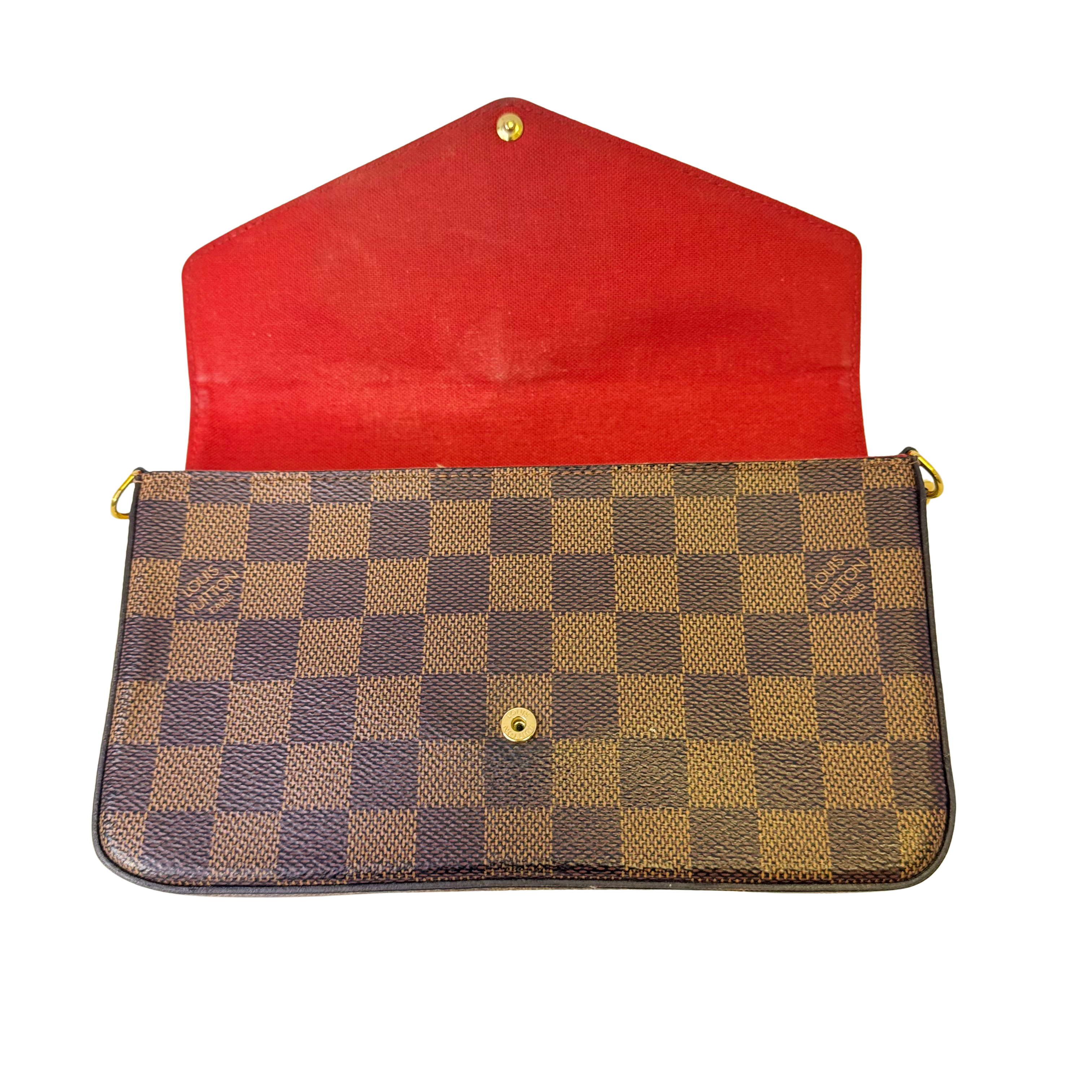 Louis Vuitton Damier Ebene Felicie Pochette Chain Wallet Bag