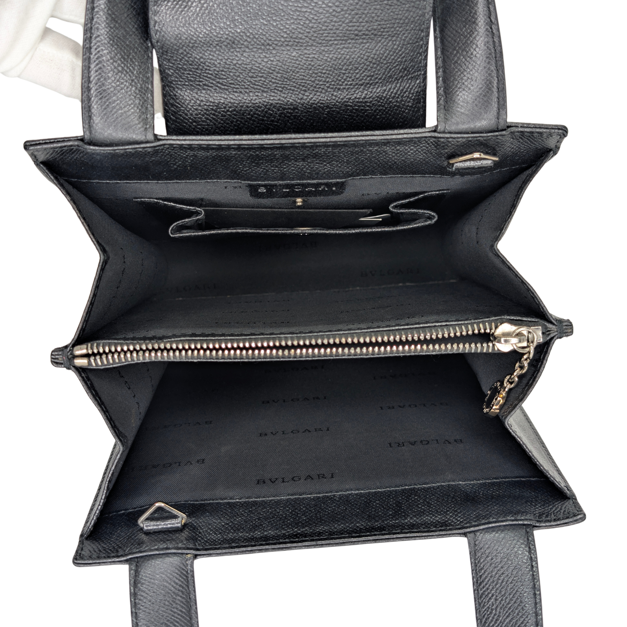 Bvlgari Leather Shoulder Bag Black