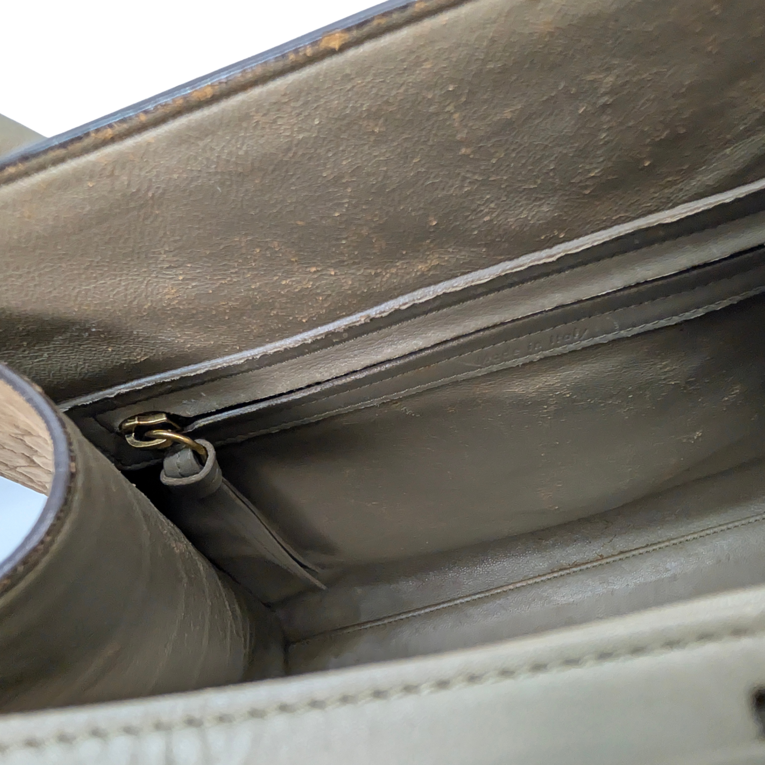 Celine Crocodile Embossed Medium Phantom Luggage Tote Bag Beige