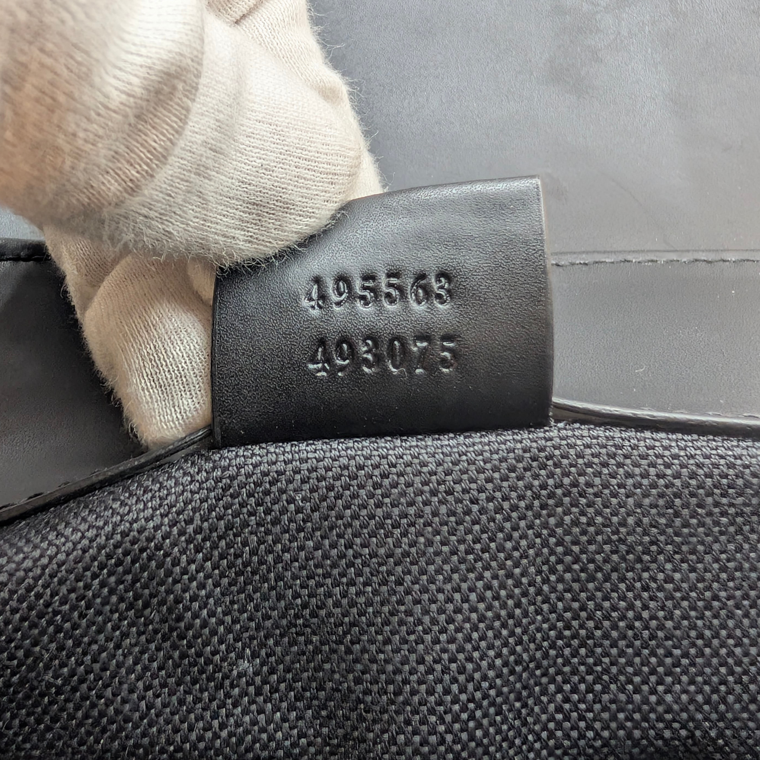 Gucci GG Supreme Monogram Calfskin Web Double Buckle Backpack Black