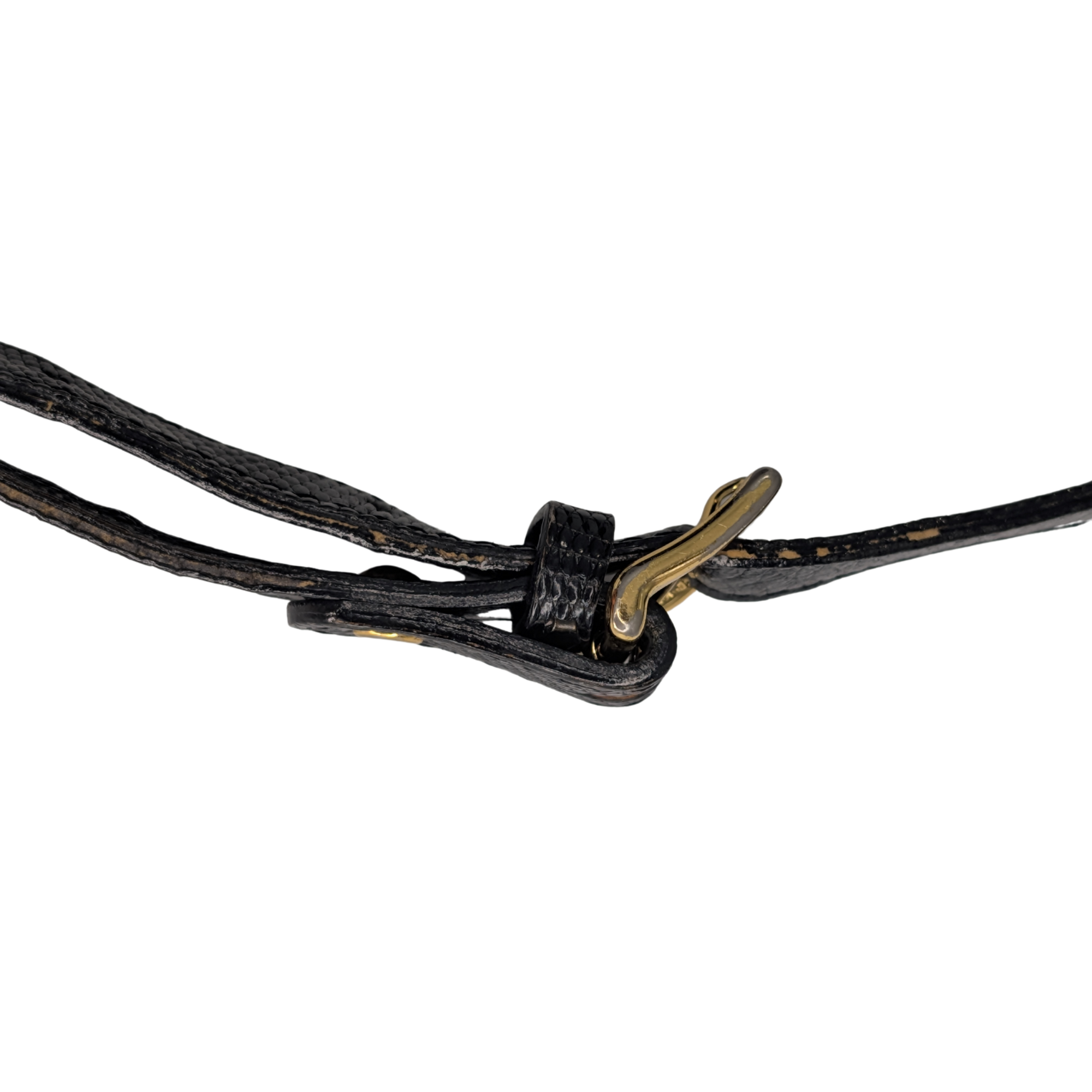 Saint Laurent Black Lizard Embossed Crossbody/Shoulder Bag