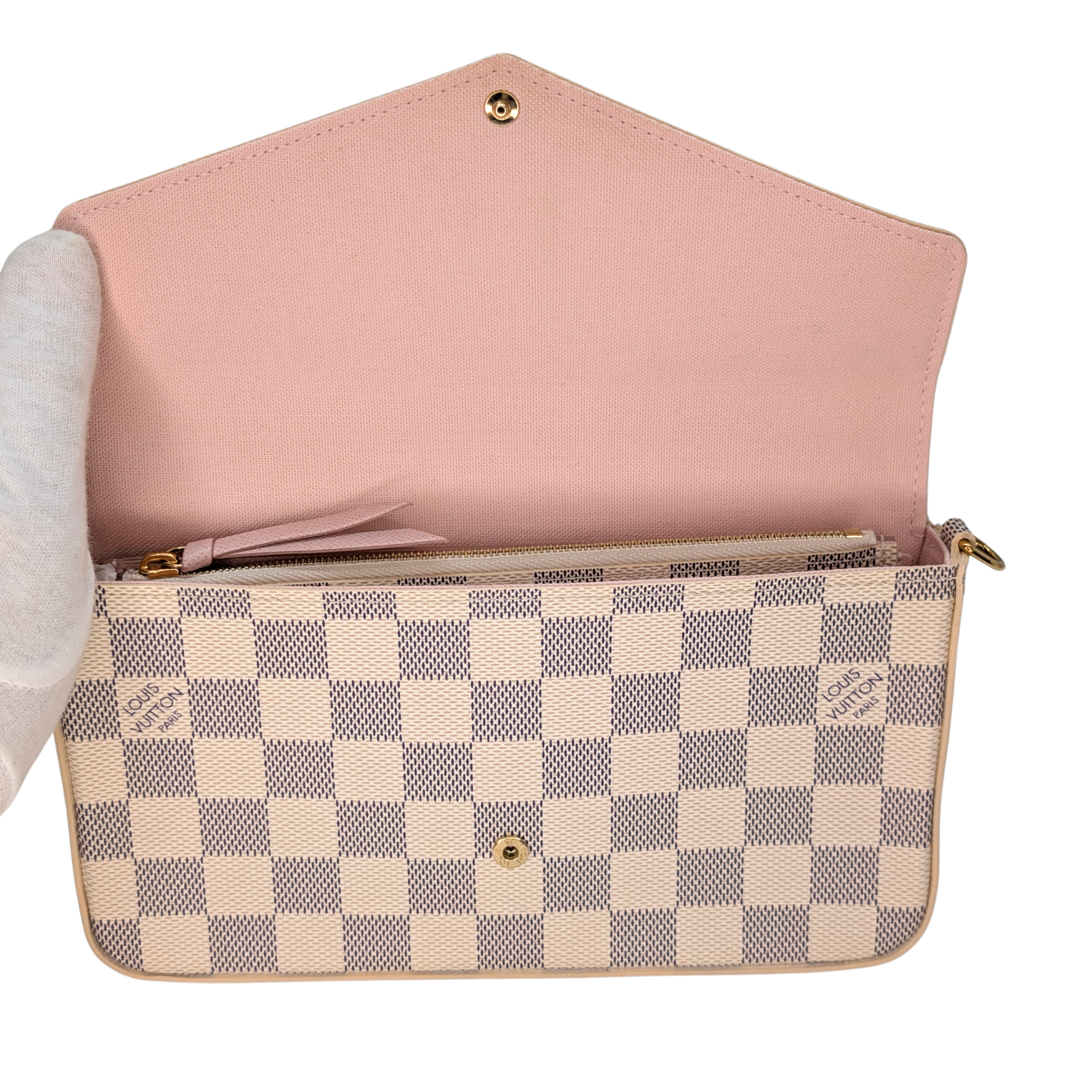 Louis Vuitton Félicie Damier Azur Wallet on Chain