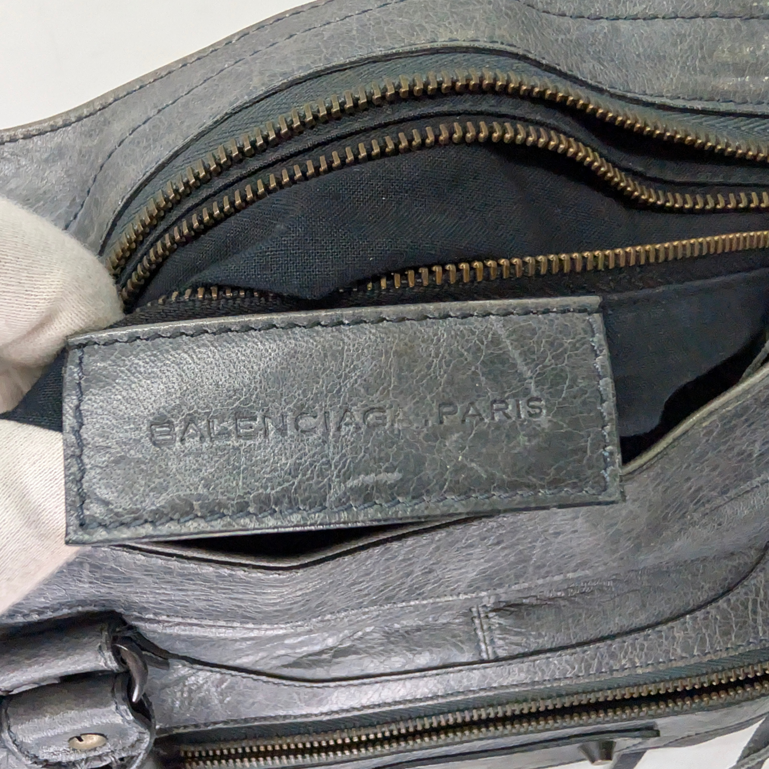 Balenciaga Motorcycle City Shoulder Bag Grey