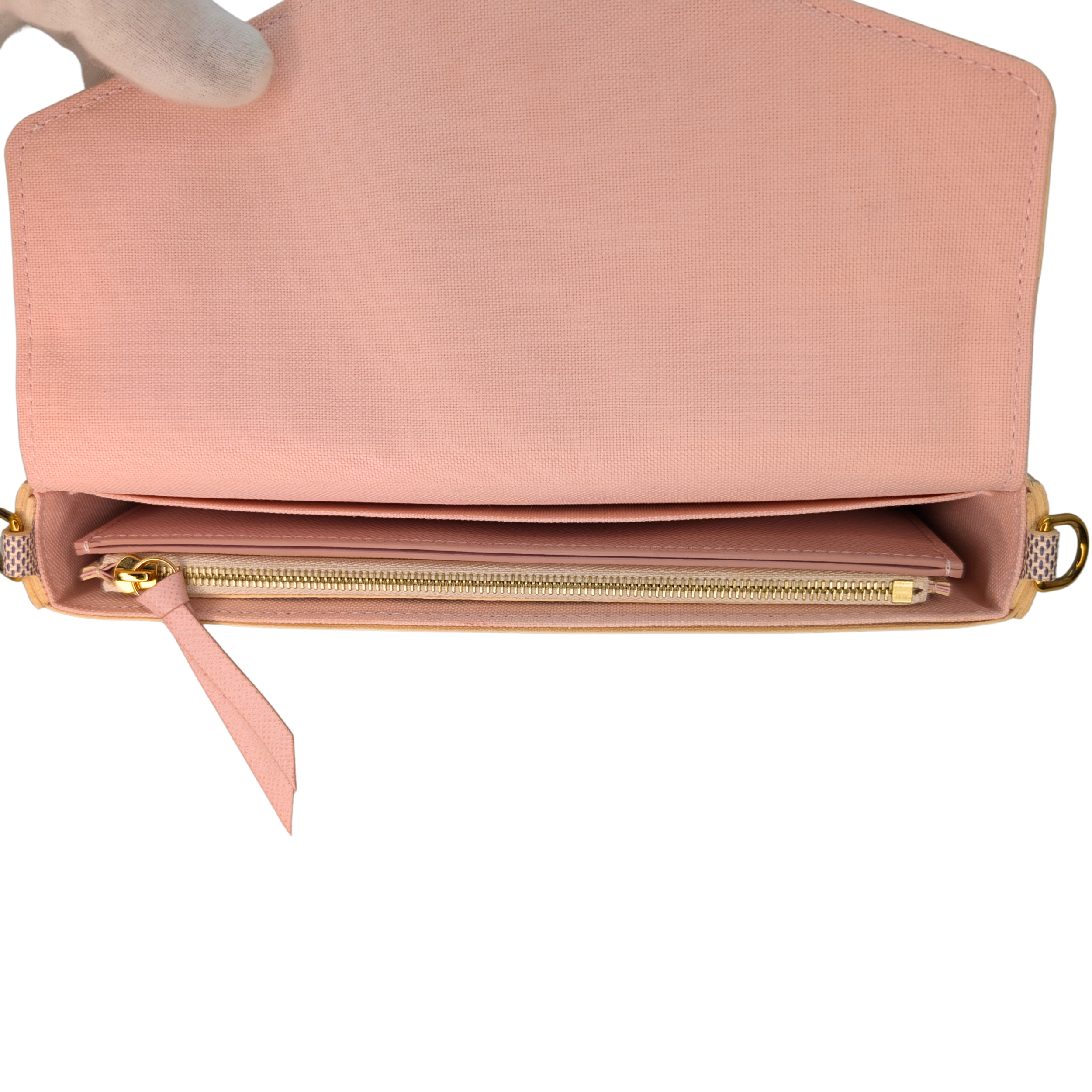 Louis Vuitton Félicie Damier Azur Wallet on Chain