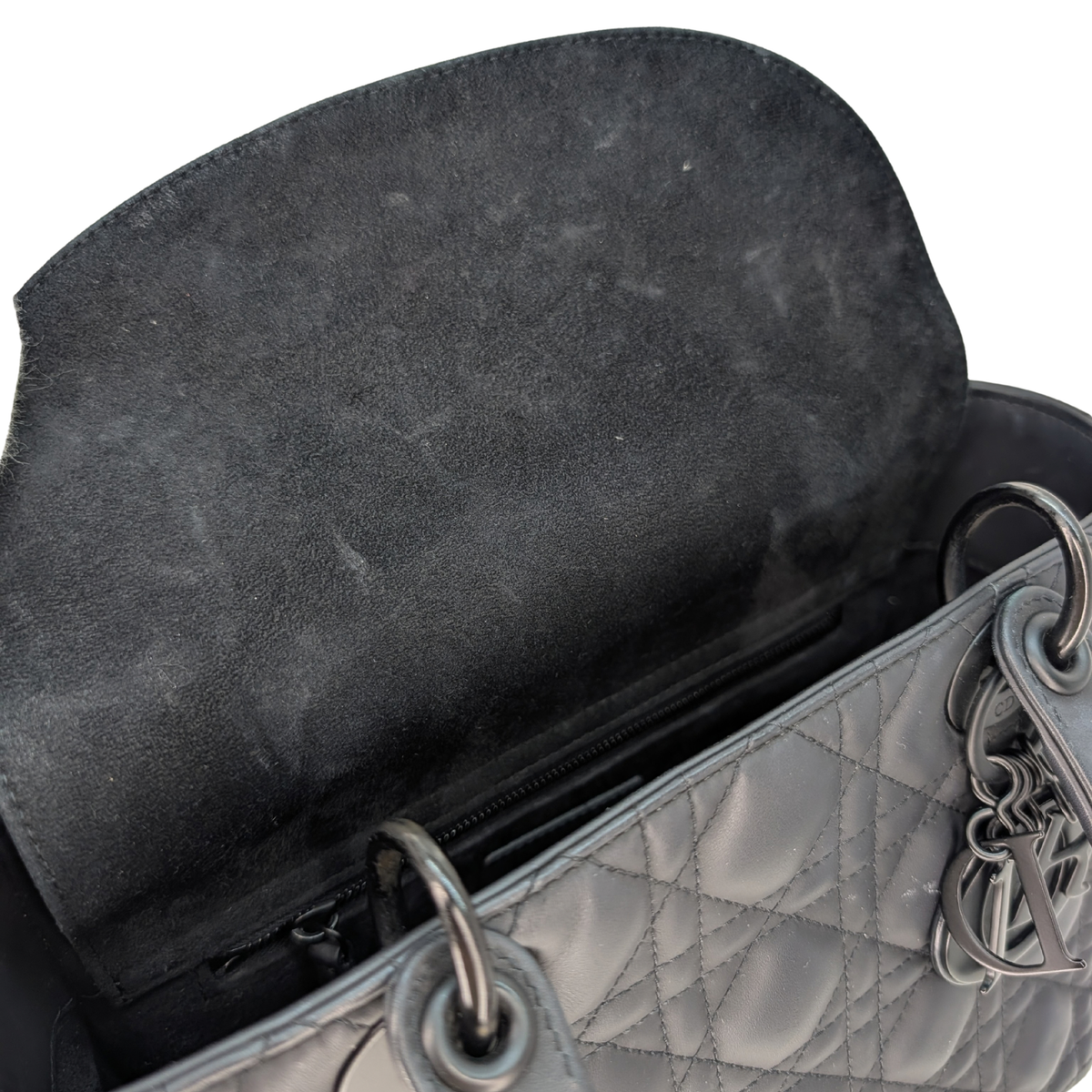 Dior Medium Lady Dior Cannage Black with Black Hardware
