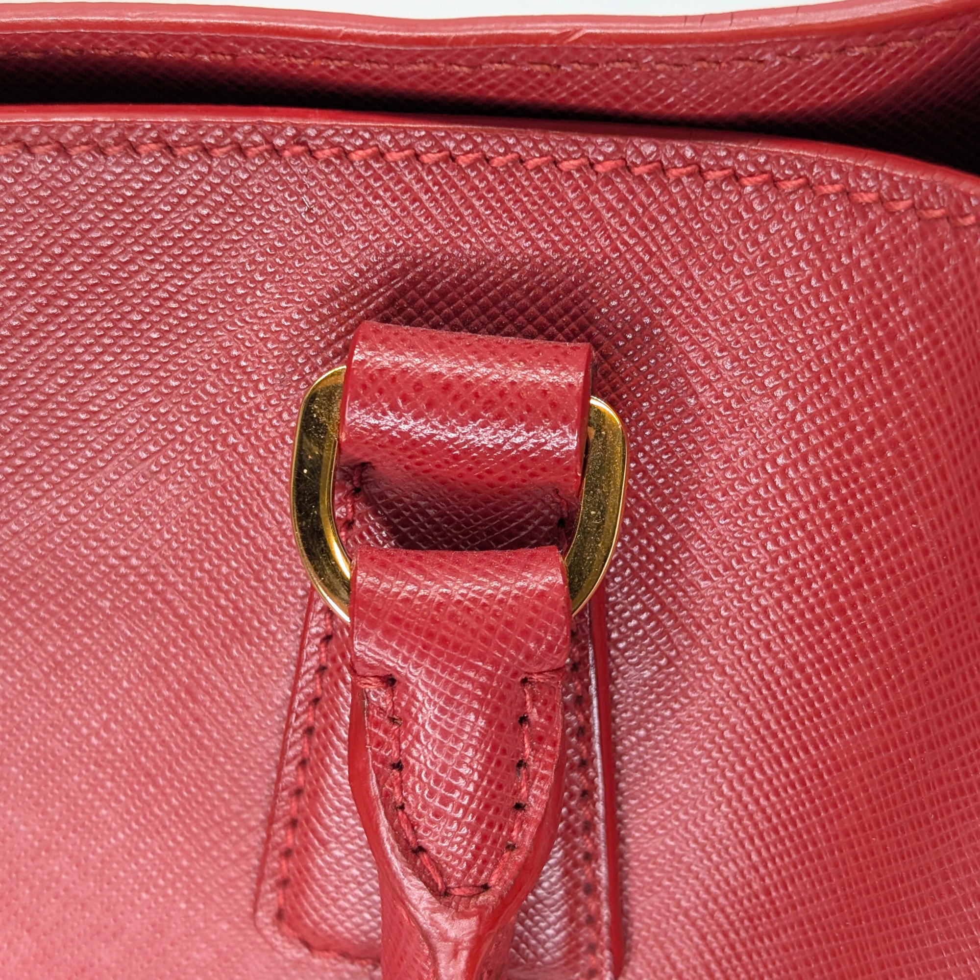 Prada Lux Open Saffiano Tote Bag Red