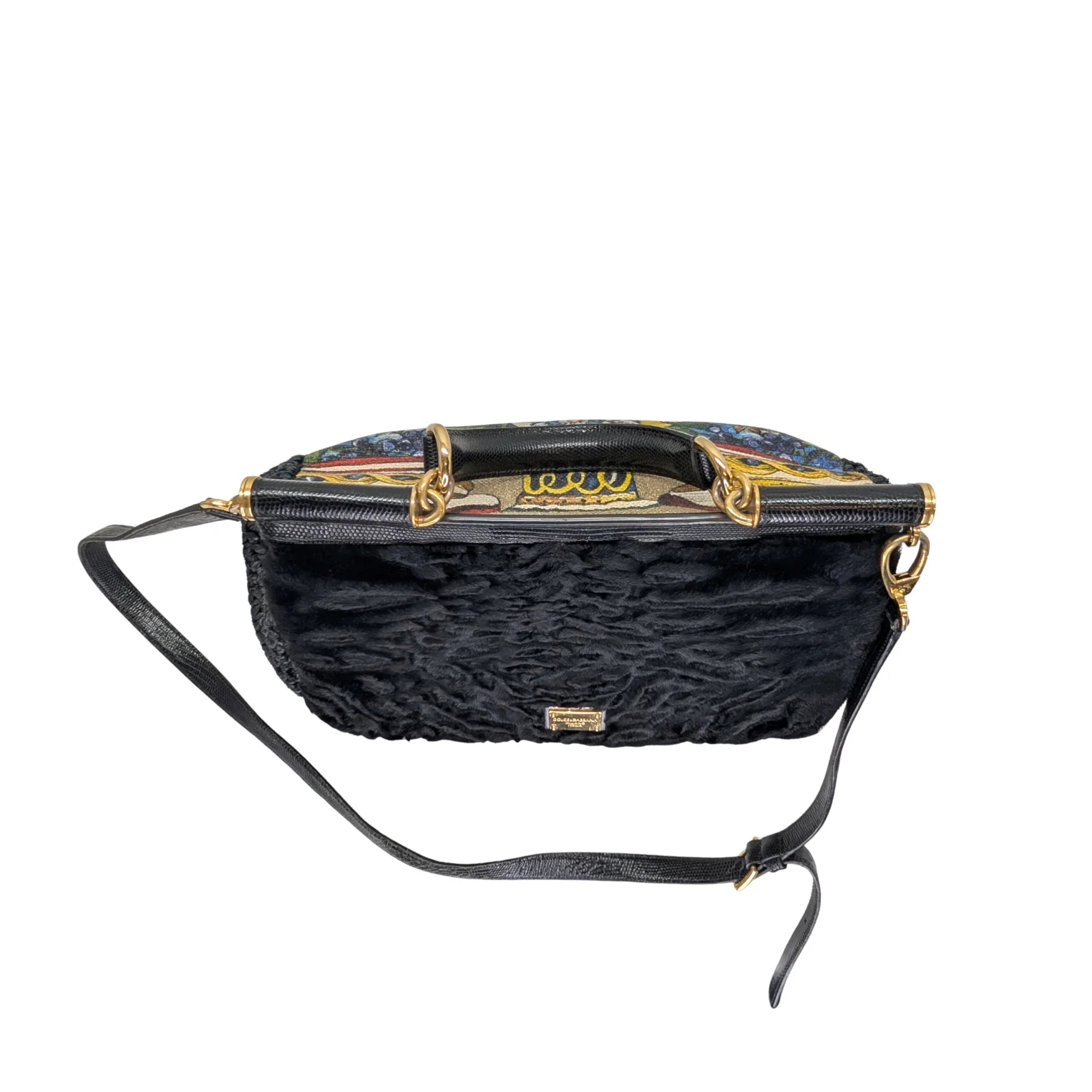 Dolce & Gabbana Sicily Handbag Floral/Black - Lost Designer