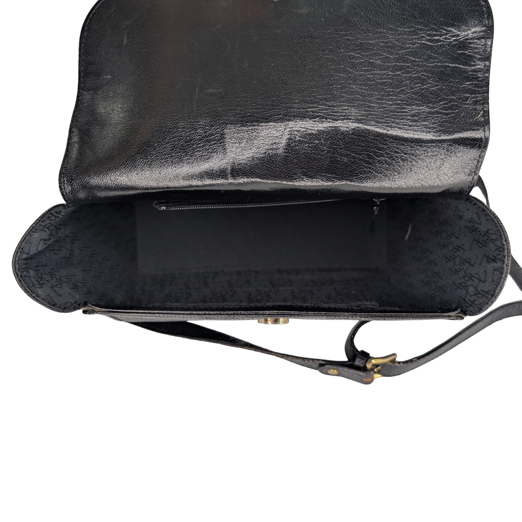 Saint Laurent Black Lizard Embossed Crossbody/Shoulder Bag