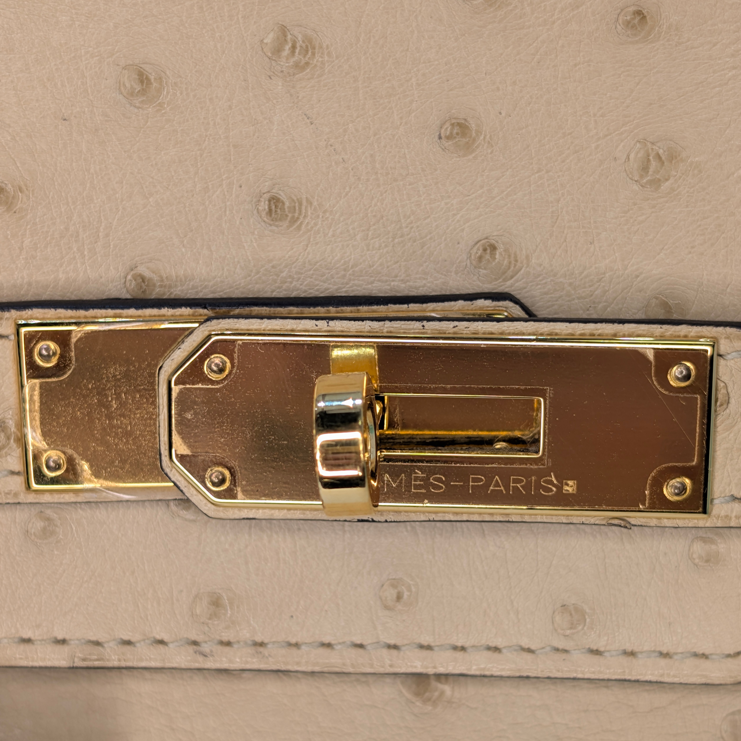 Hermès Birkin 30 Parchemin Ostrich Bag T Stamp GHW