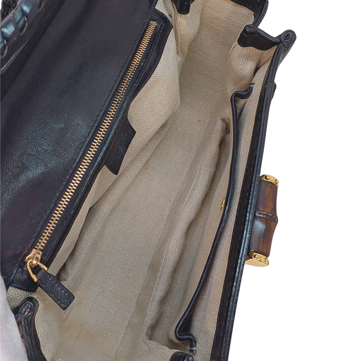 Gucci New Bamboo Top Handle Bag Black