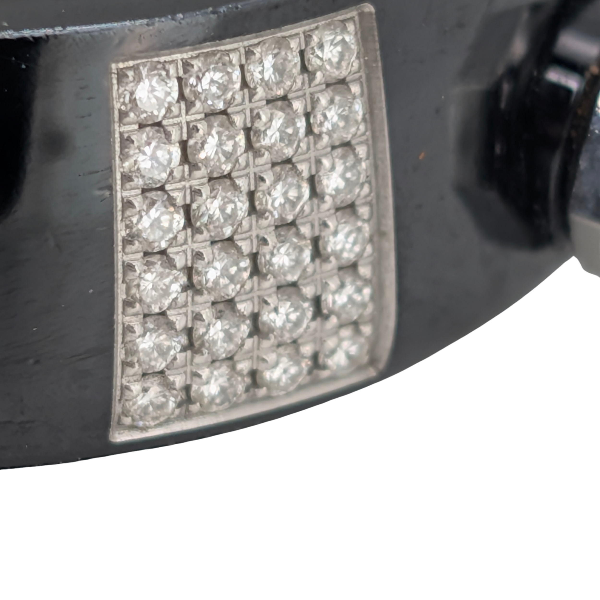 Louis Vuitton Tambour Q131Q Diamond Bezel & Dial Black Steel Watch