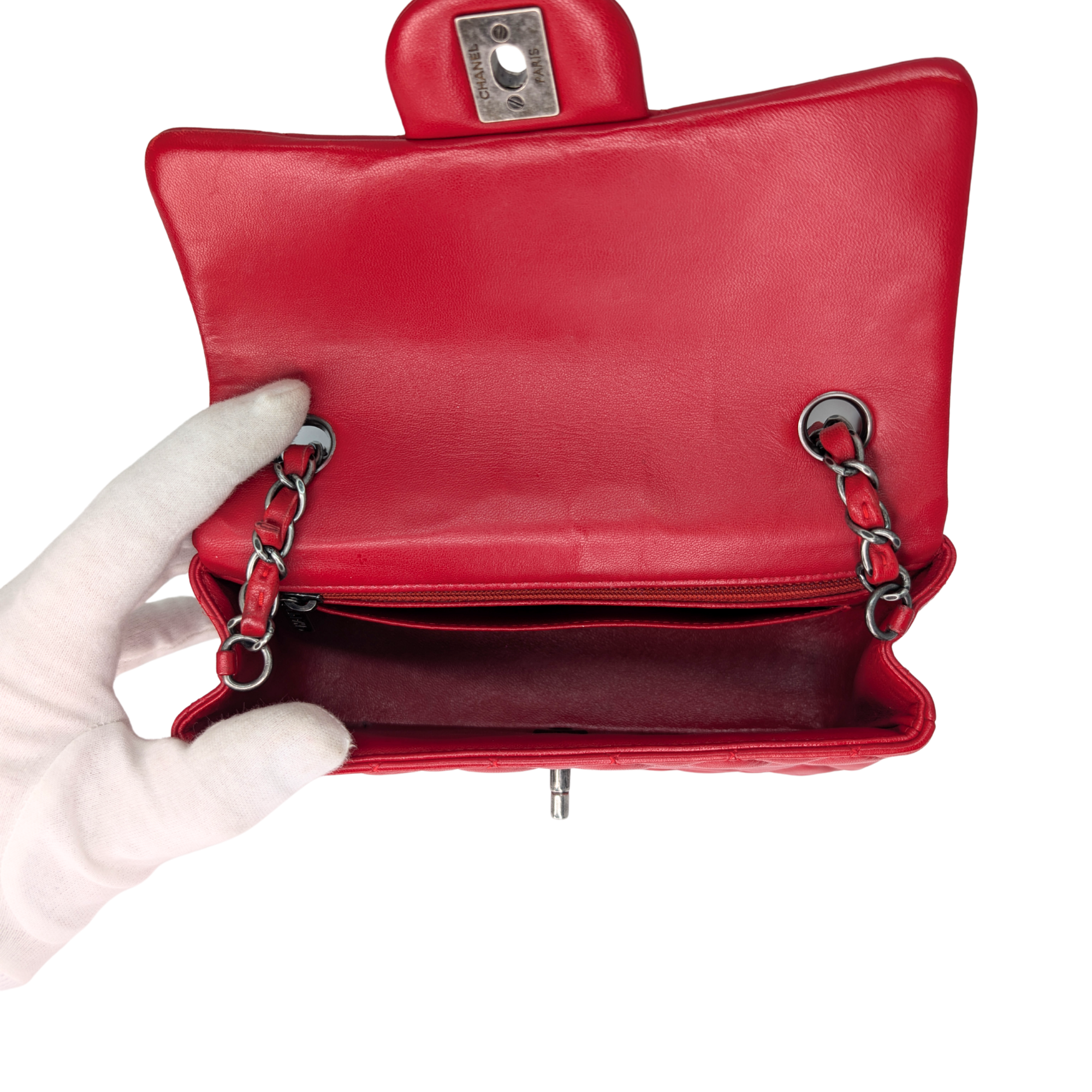 Chanel Mini Rectangular Classic Flap Bag Red