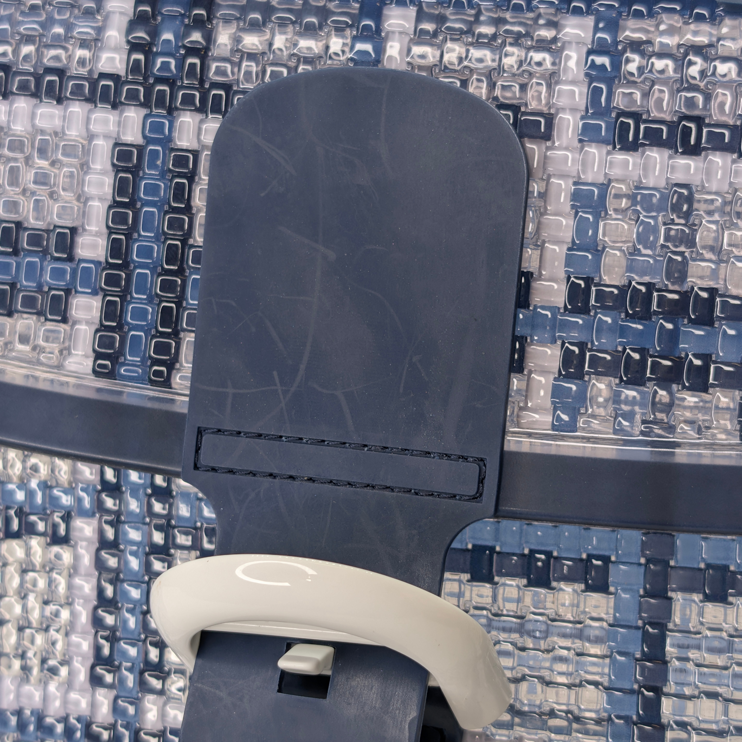 Delvaux Vinyl Gingham The Dreamer MM Brillant Satchel Bag Navy