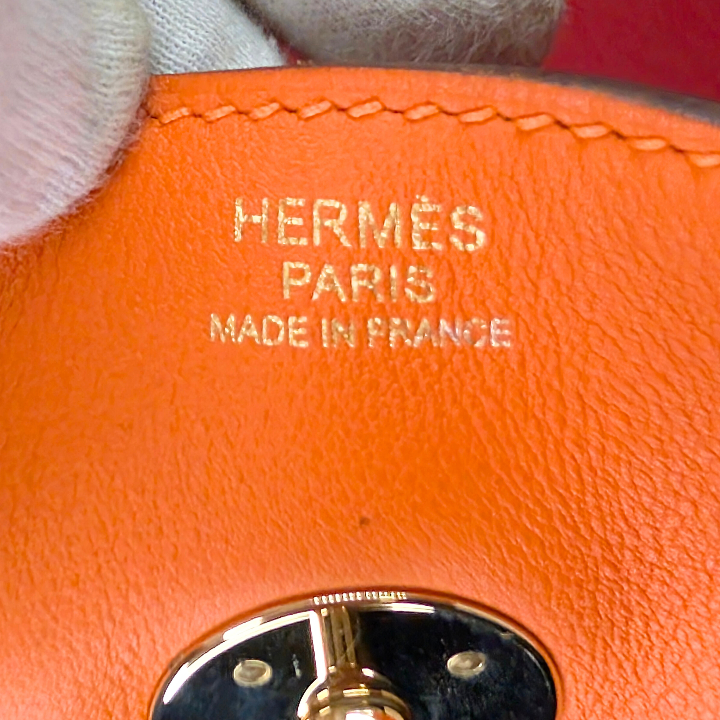 Hermes Lindy 30 Swift Leather Orange LGHW X Stamp