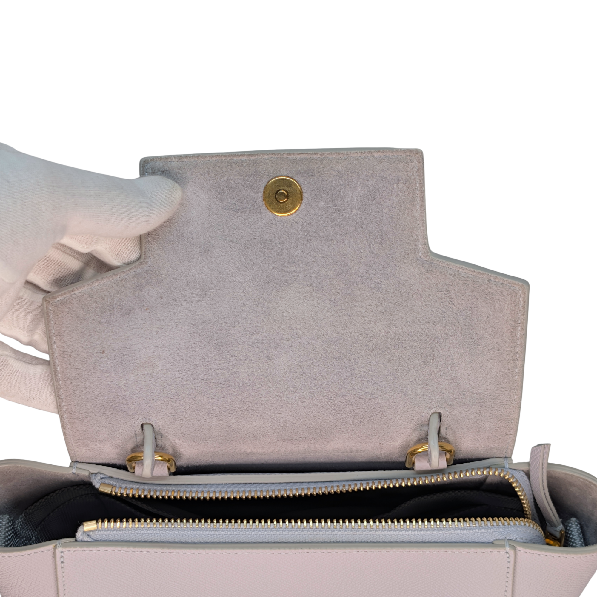 Celine Nano Grained Calfskin Belt Bag Pearl Blue