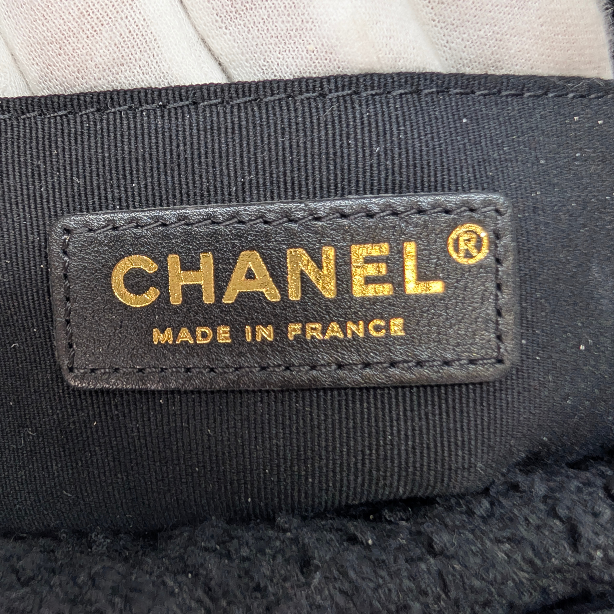 Chanel Top Handle Flap Tweed & Lambskin Bag GHW Black