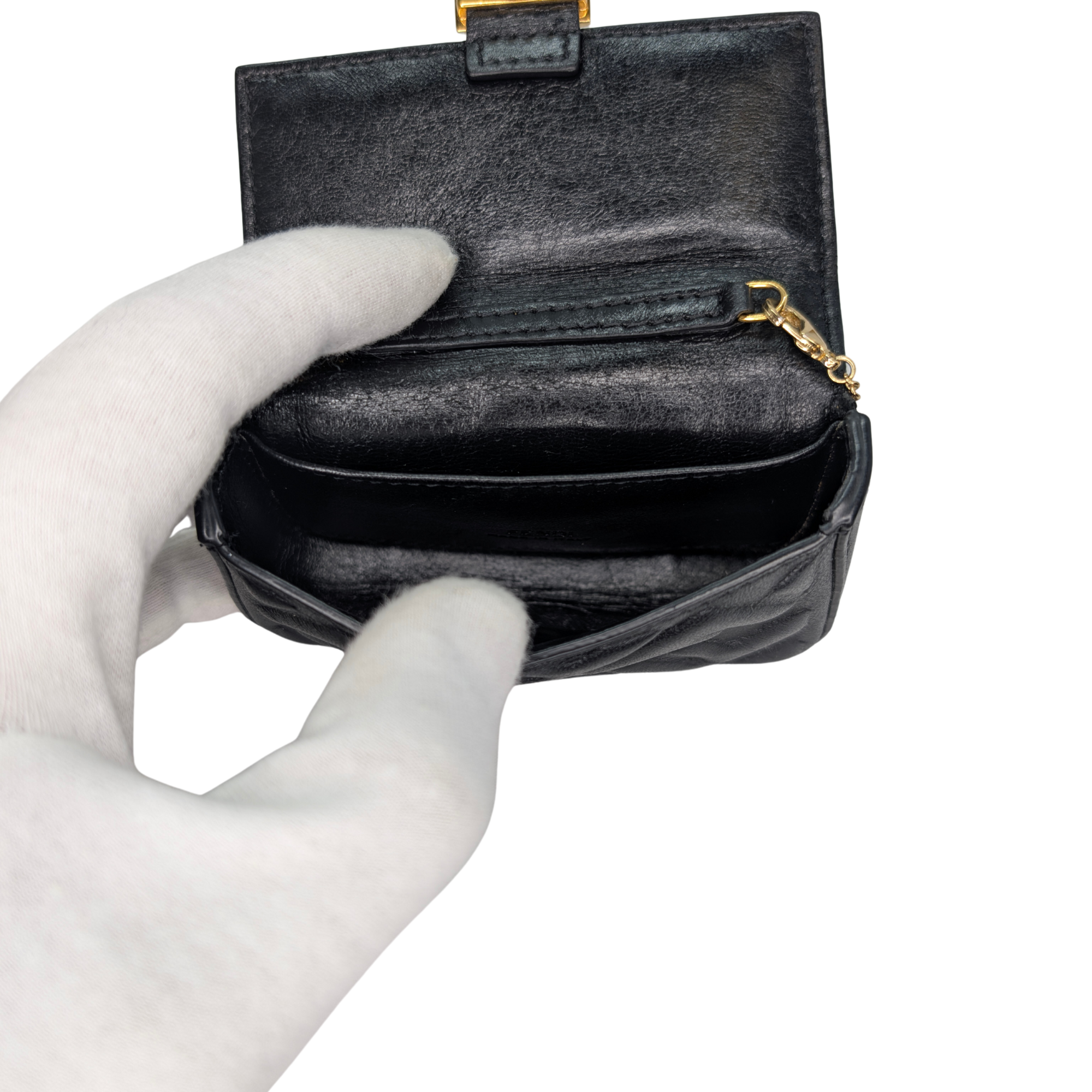 Fendi Nano Baguette Charm Bag Black