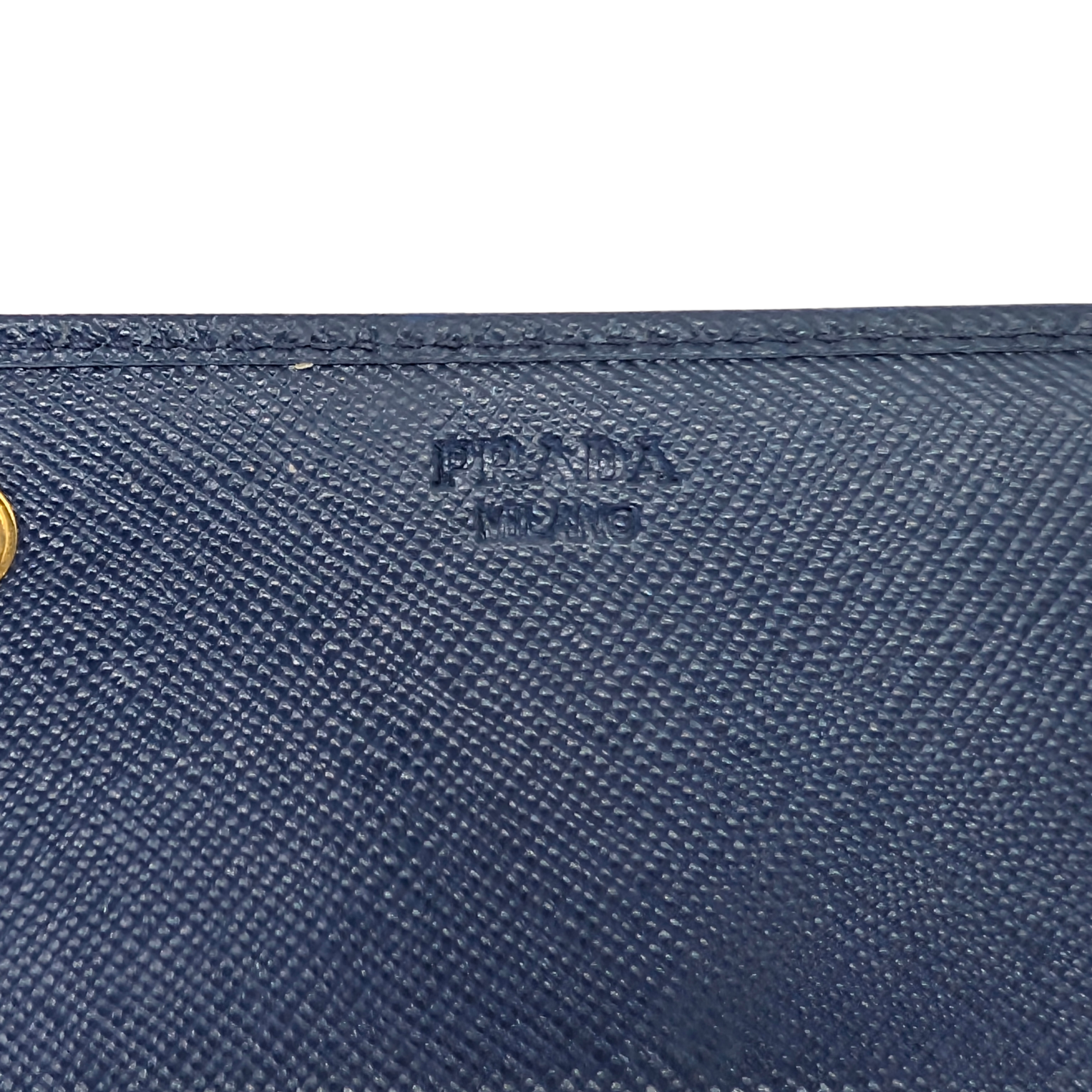 Prada Saffiano Leather Navy Blue Long Wallet