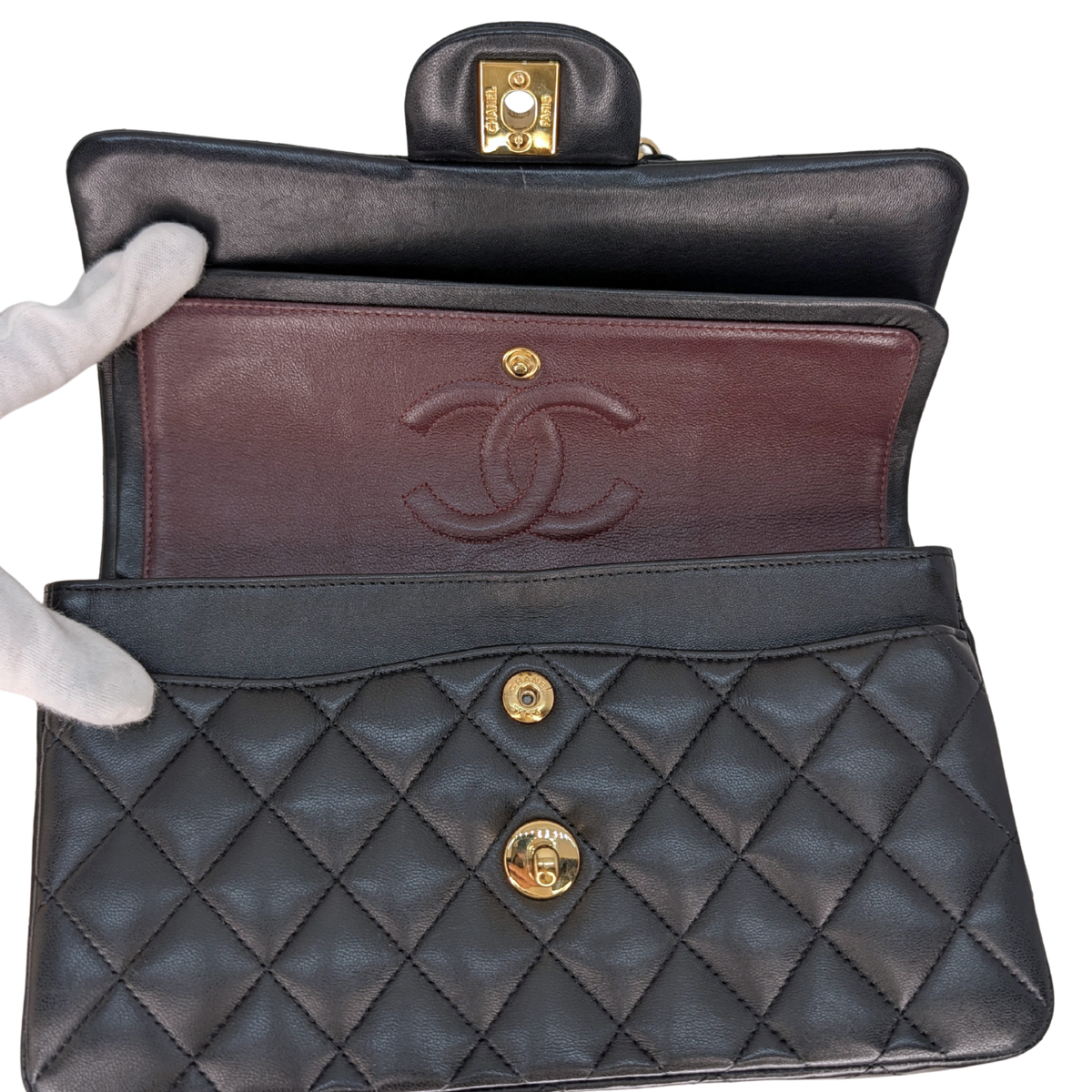 Chanel Small Classic Double Flap Bag Lambskin Black GHW
